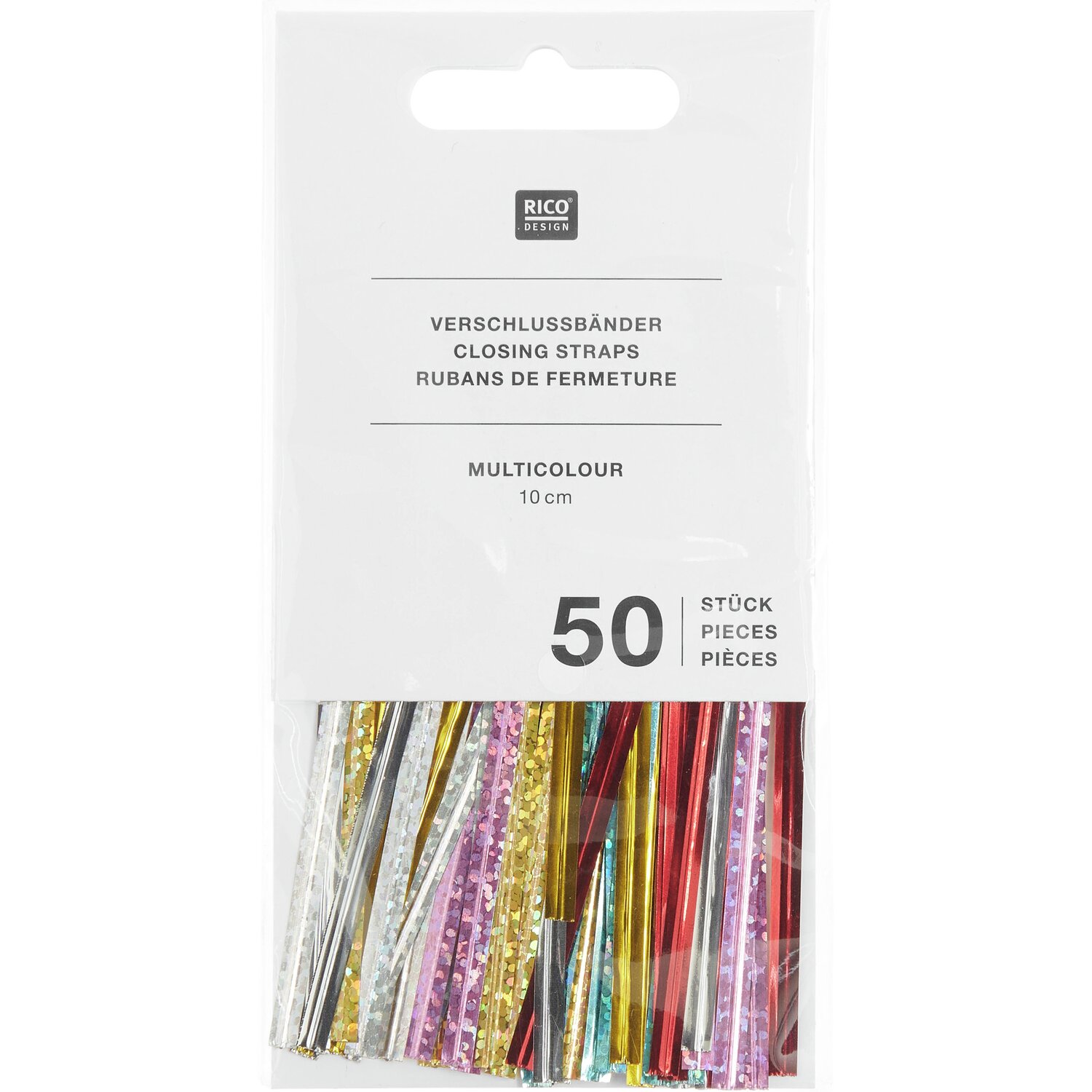 Verschlussbänder Bunt 50 Stück 10cm von Rico Design