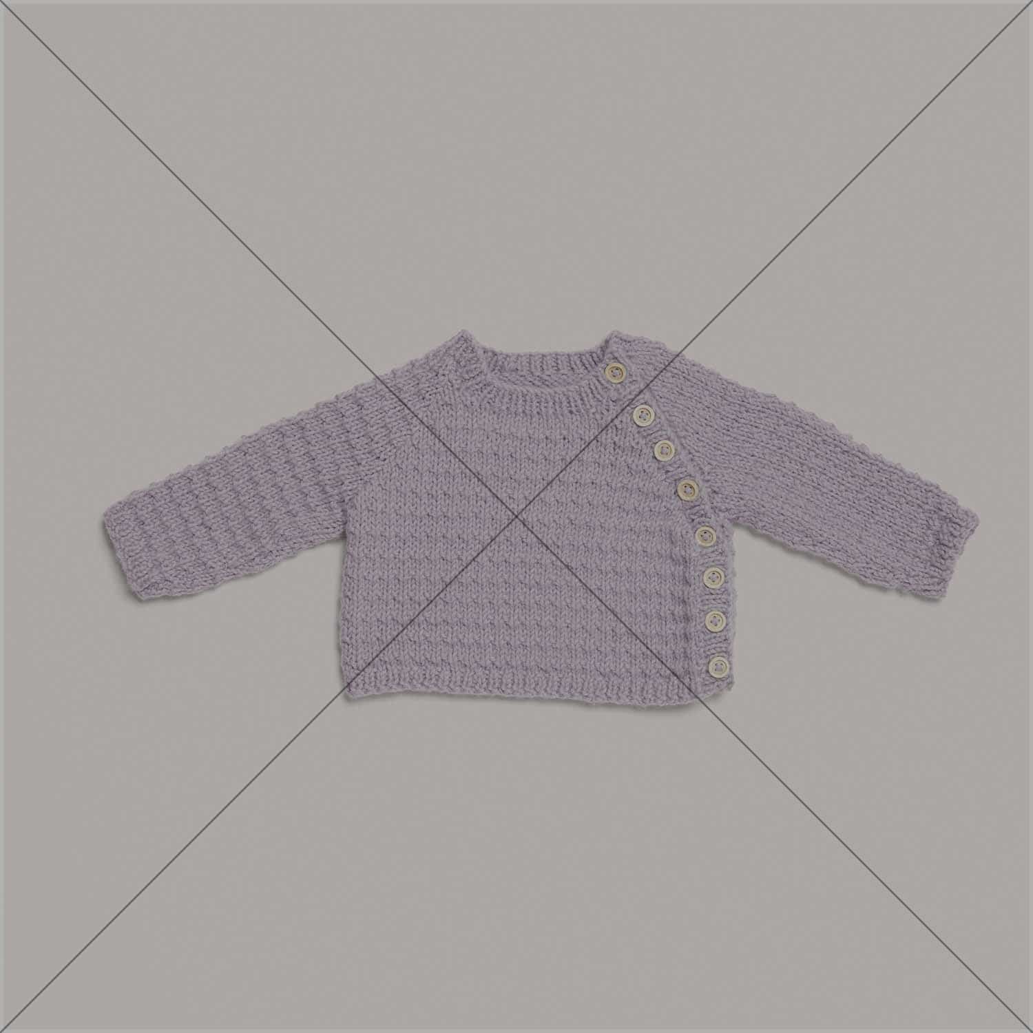 Gestrickte Baby-Wickeljacke Grau: Modell 04 aus dem Heft Rico Baby 038