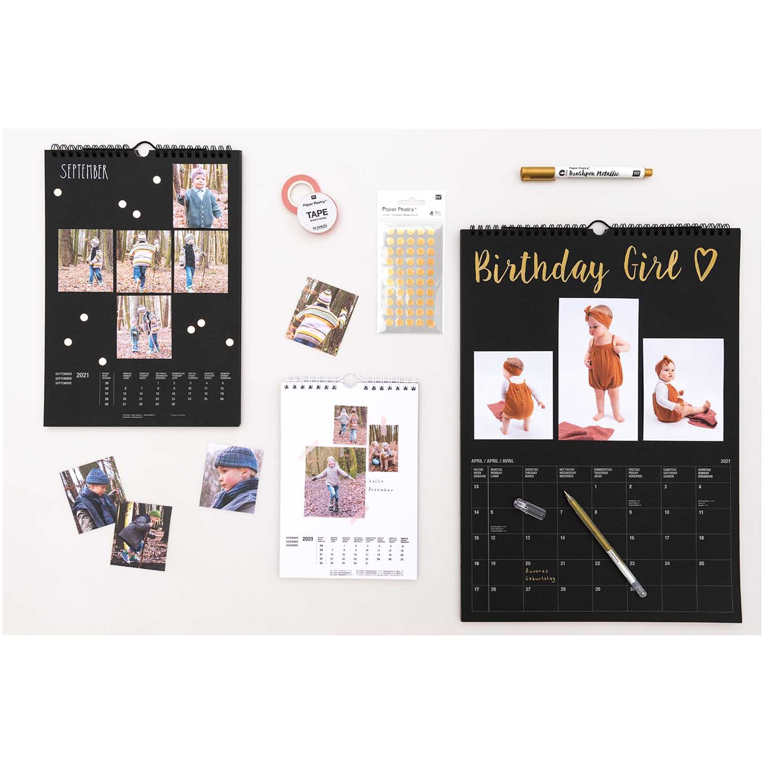 Paper Poetry Kalender 2025 DIN A4 schwarz von Rico Design Paper Poetry Kalender 2025 DIN A4 schwarz von Rico Design