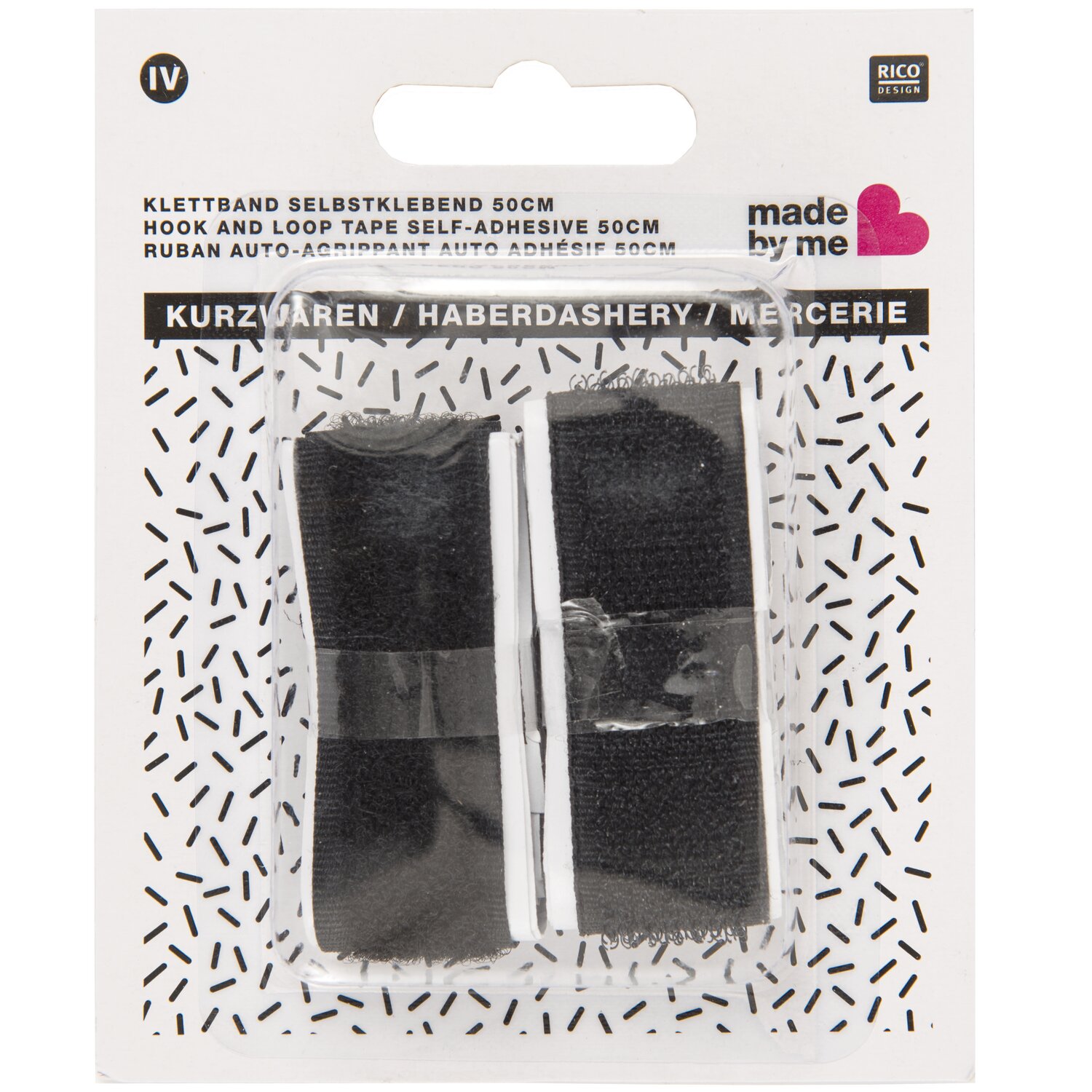 Klettband selbstklebend schwarz 50cm von Rico Design
