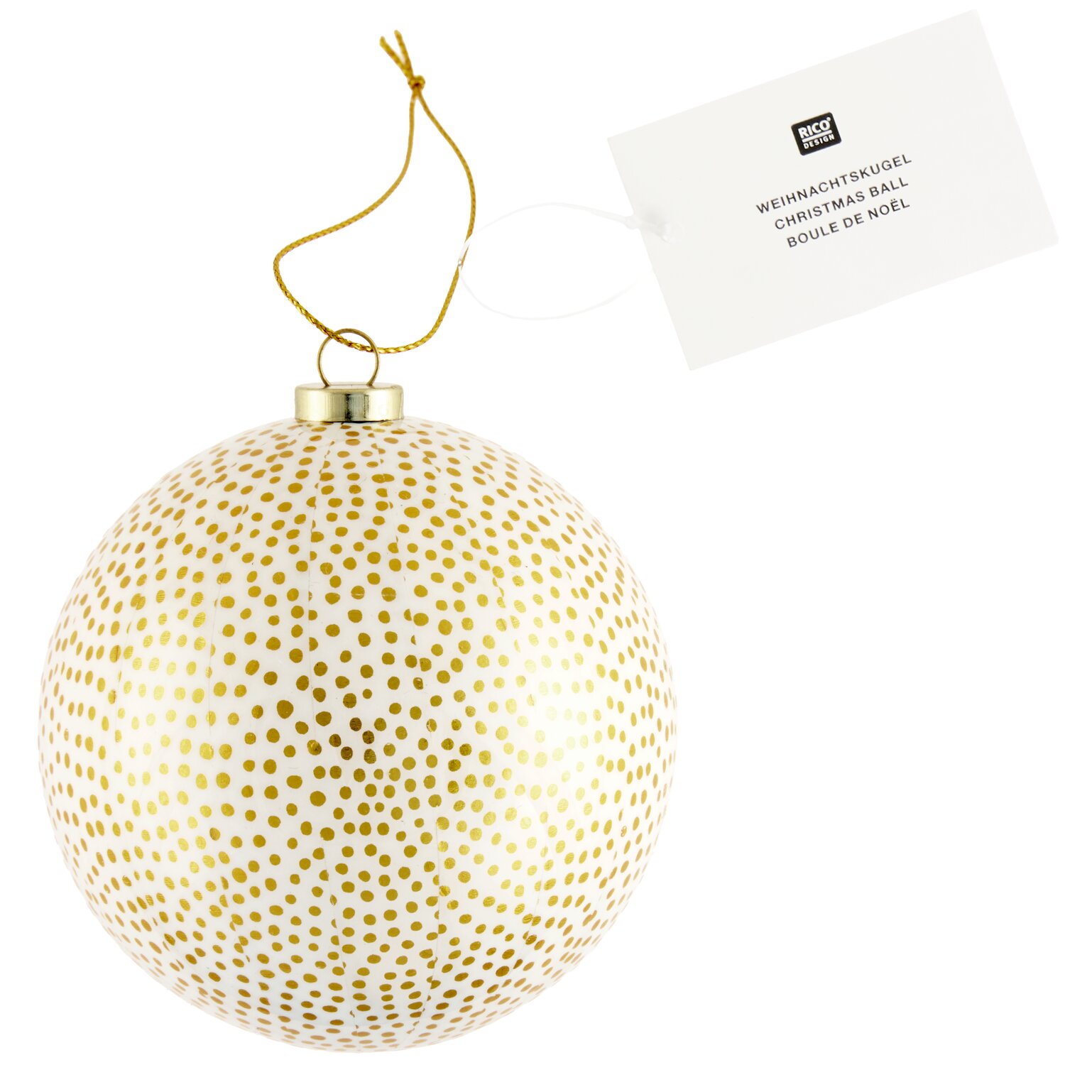 Weihnachtskugel gepunktet Gold Ø7,8cm von Rico Design