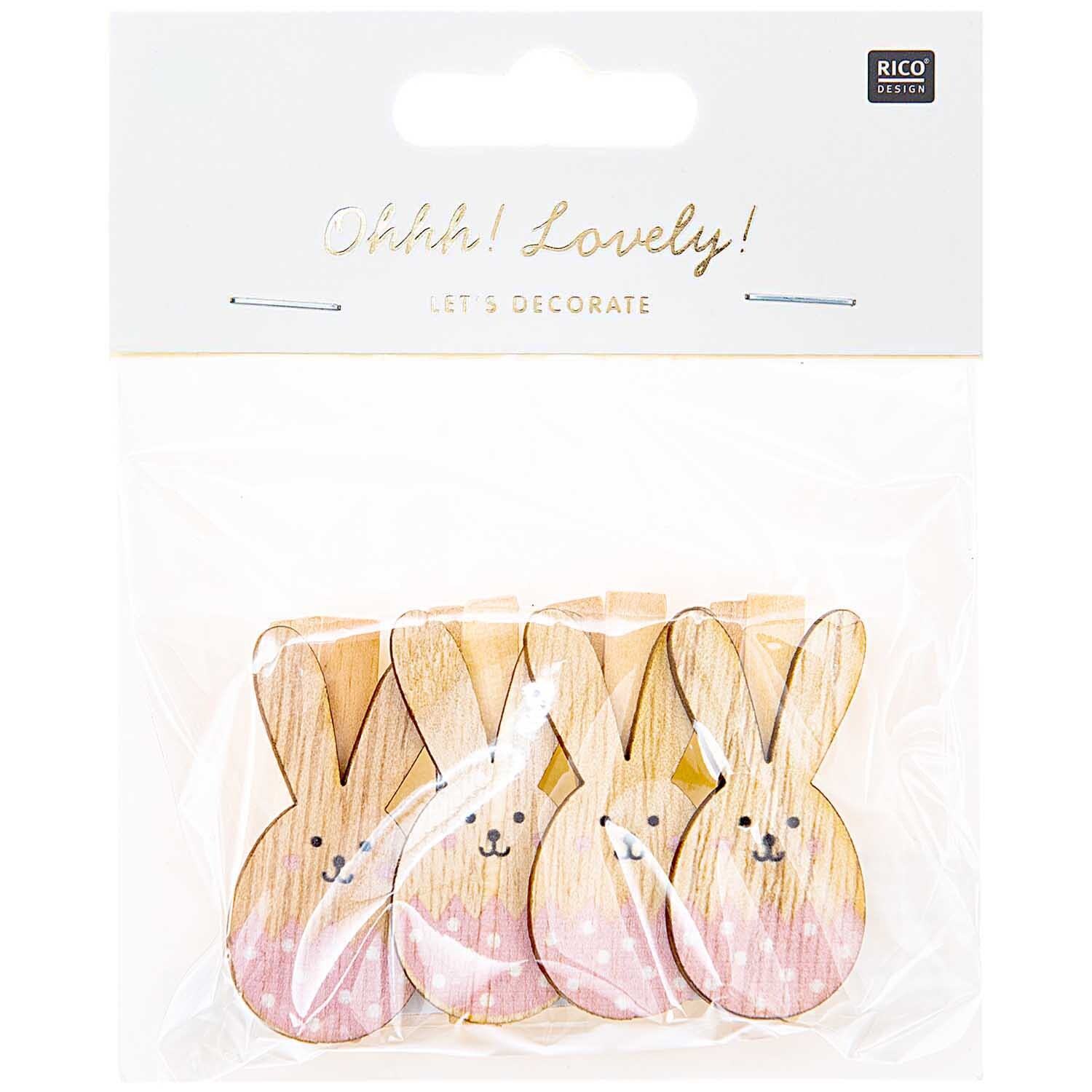 Dekoklammern Osterhase 4 Stück Dekoklammern Osterhase 4 Stück