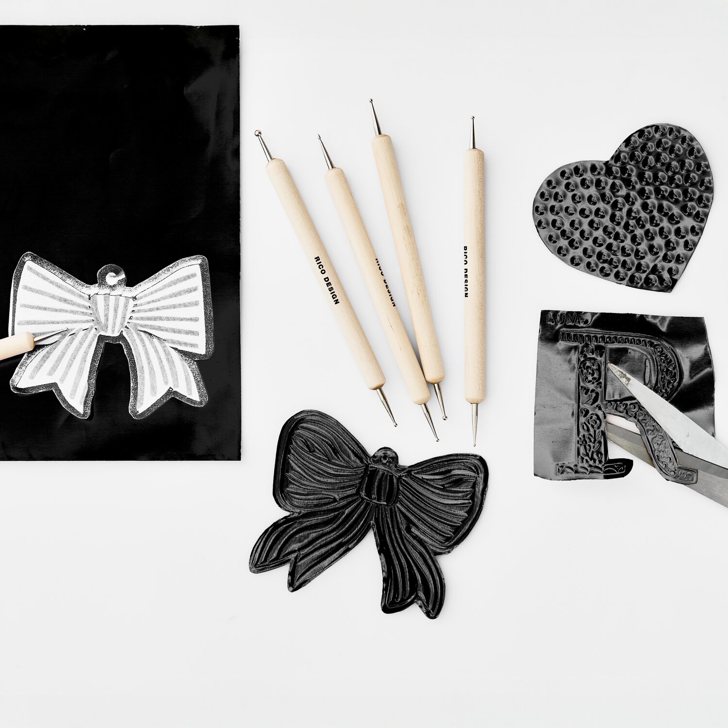 Prägefolie 3 Stück Farbe Schwarz von Rico Design