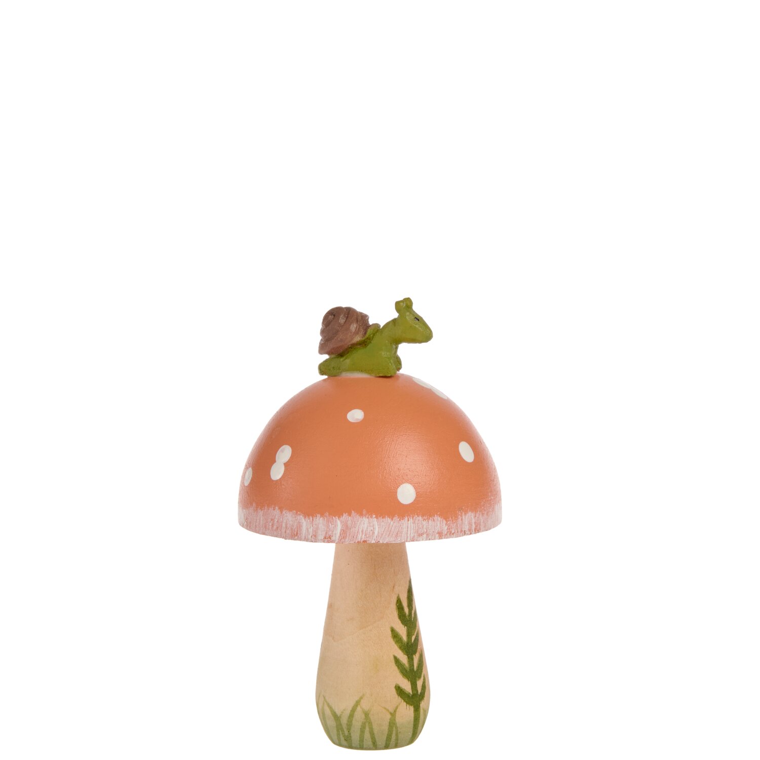 Holz Pilz gepunktet Apricot-Natur 5,6x9,4x5,6cm von Rico Design
