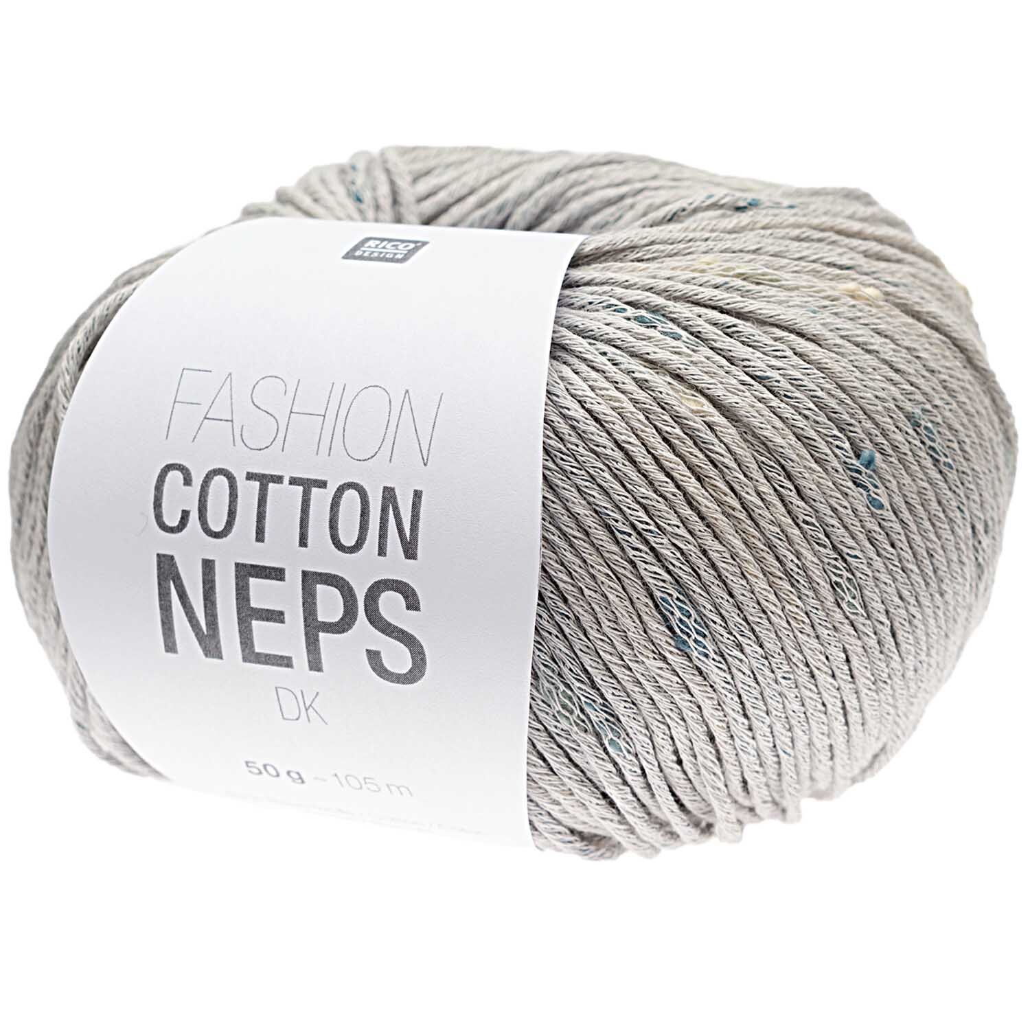 Fashion Cotton Neps dk von Rico Design in Patina, 50g Knäuel mit 105m Länge, ideal für Strickprojekte.