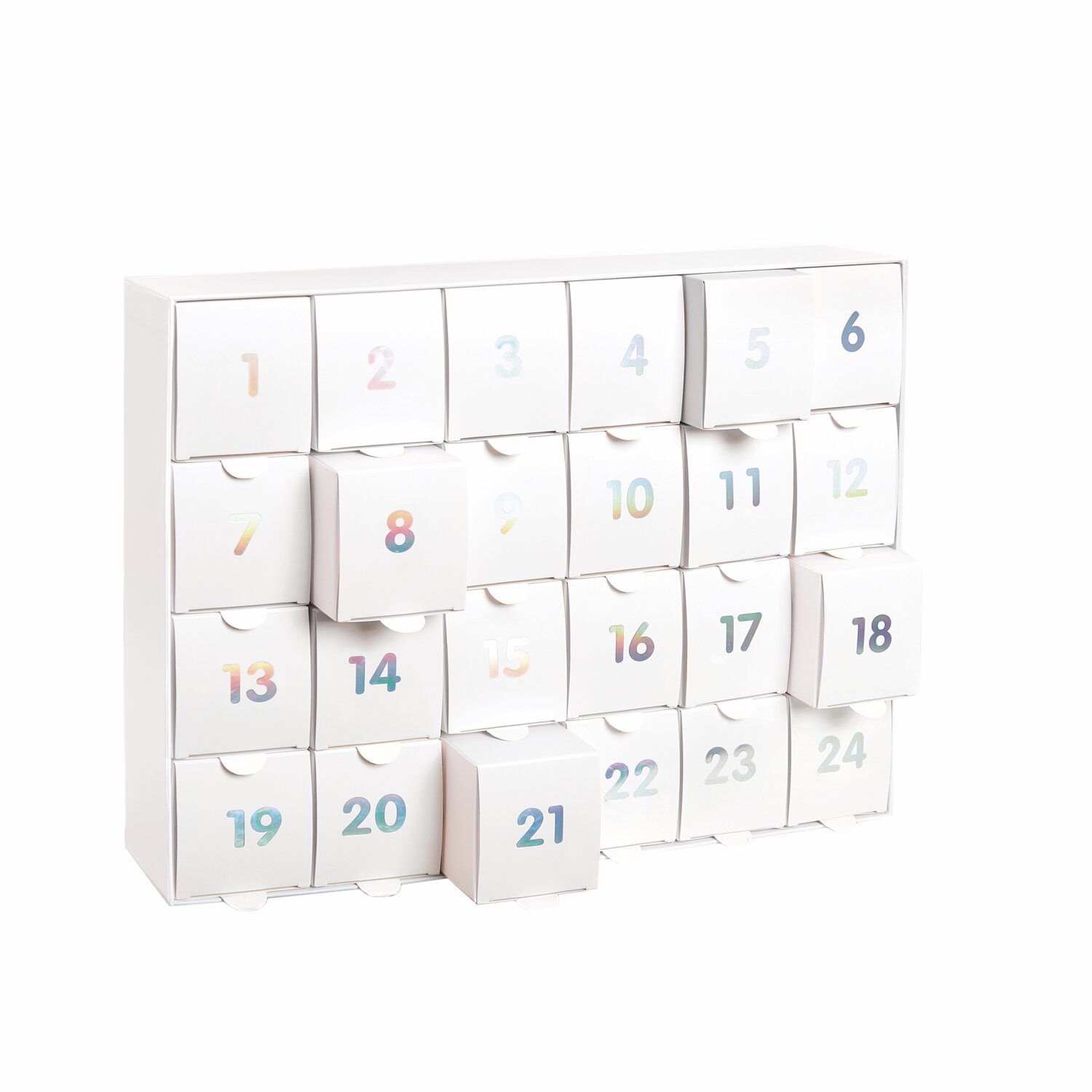 Ricorumi DIY Adventskalender von Rico Design Ricorumi DIY Adventskalender mit 24 weißen Schachteln, nummeriert in bunten Farben, von Rico Design.