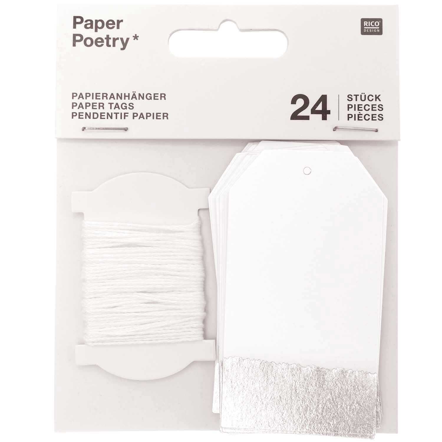 Paper Poetry Papieranhänger 4,5x8cm 24 Stück Paper Poetry Papieranhänger 4,5x8cm 24 Stück