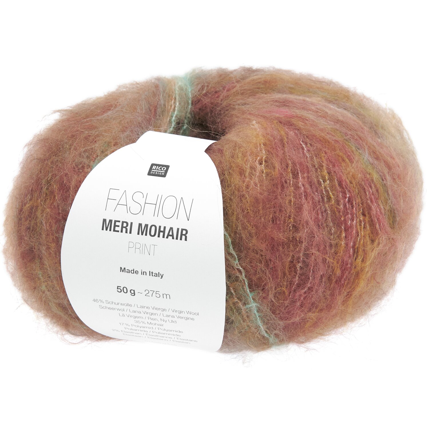 Fashion Meri Mohair Print 50g 275m Farbe Dark Peaches von Rico Design