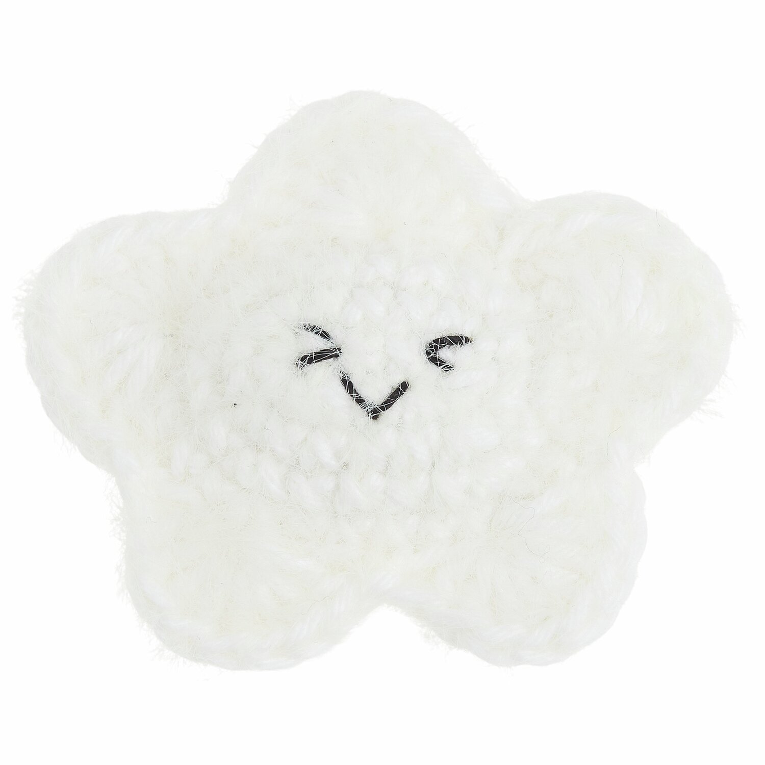 Ricorumi Rico Chingus, gehäkelte weiße Wolke mit Gesicht, ideal für kreative DIY-Projekte.