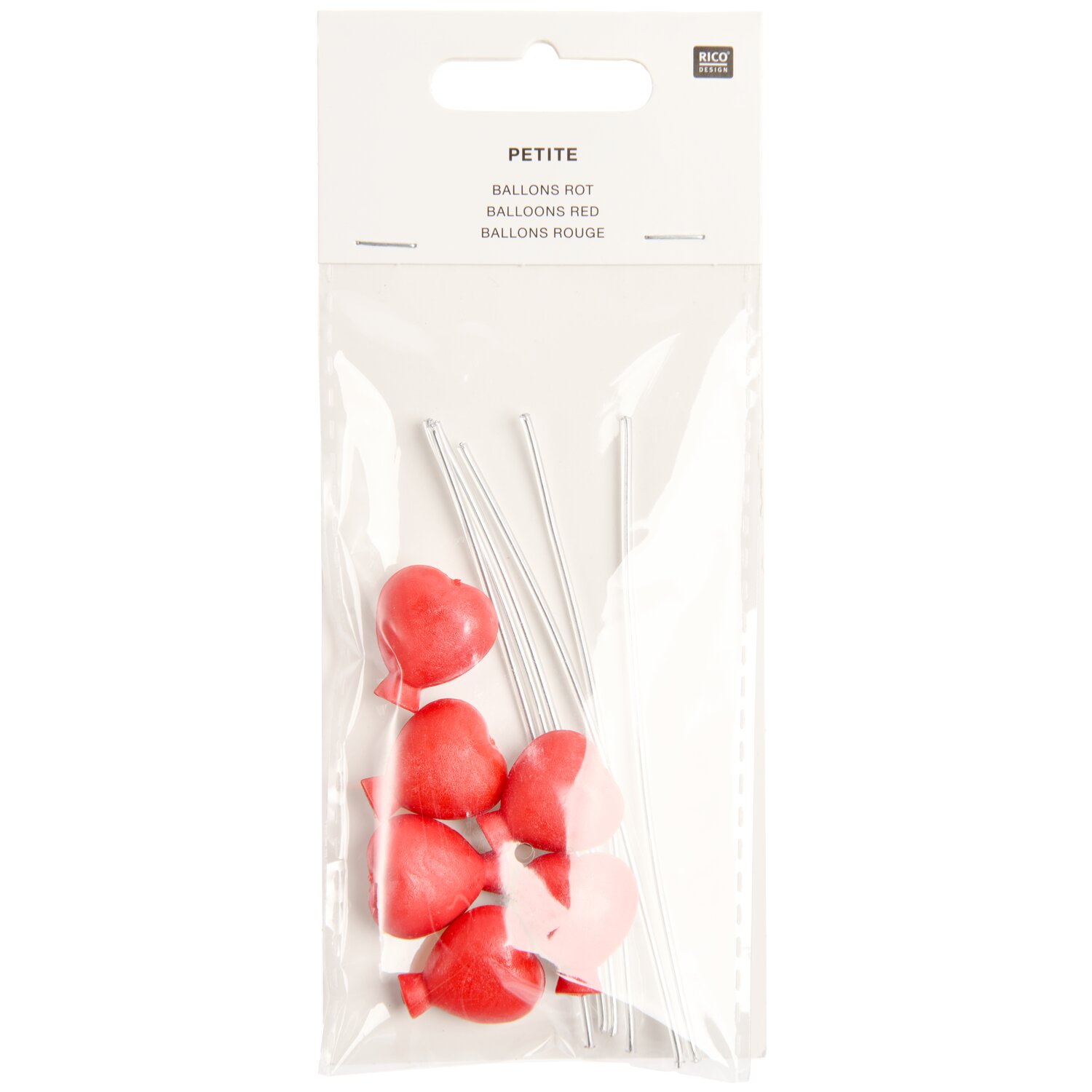 Miniatur Ballons 6 Stück Farbe Rot von Rico Design