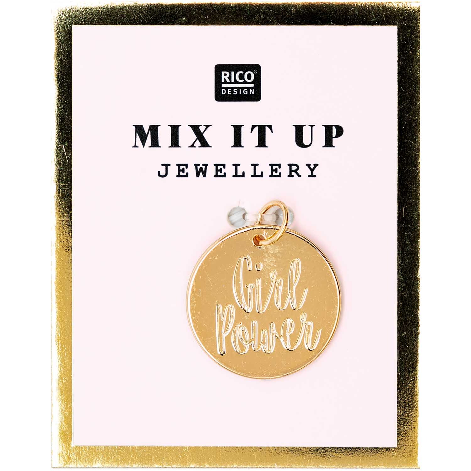 Mix it Up - Jewellery Anhänger Scheibe Girl Power gold Ø17mm Mix it Up - Jewellery Anhänger Scheibe Girl Power gold Ø17mm