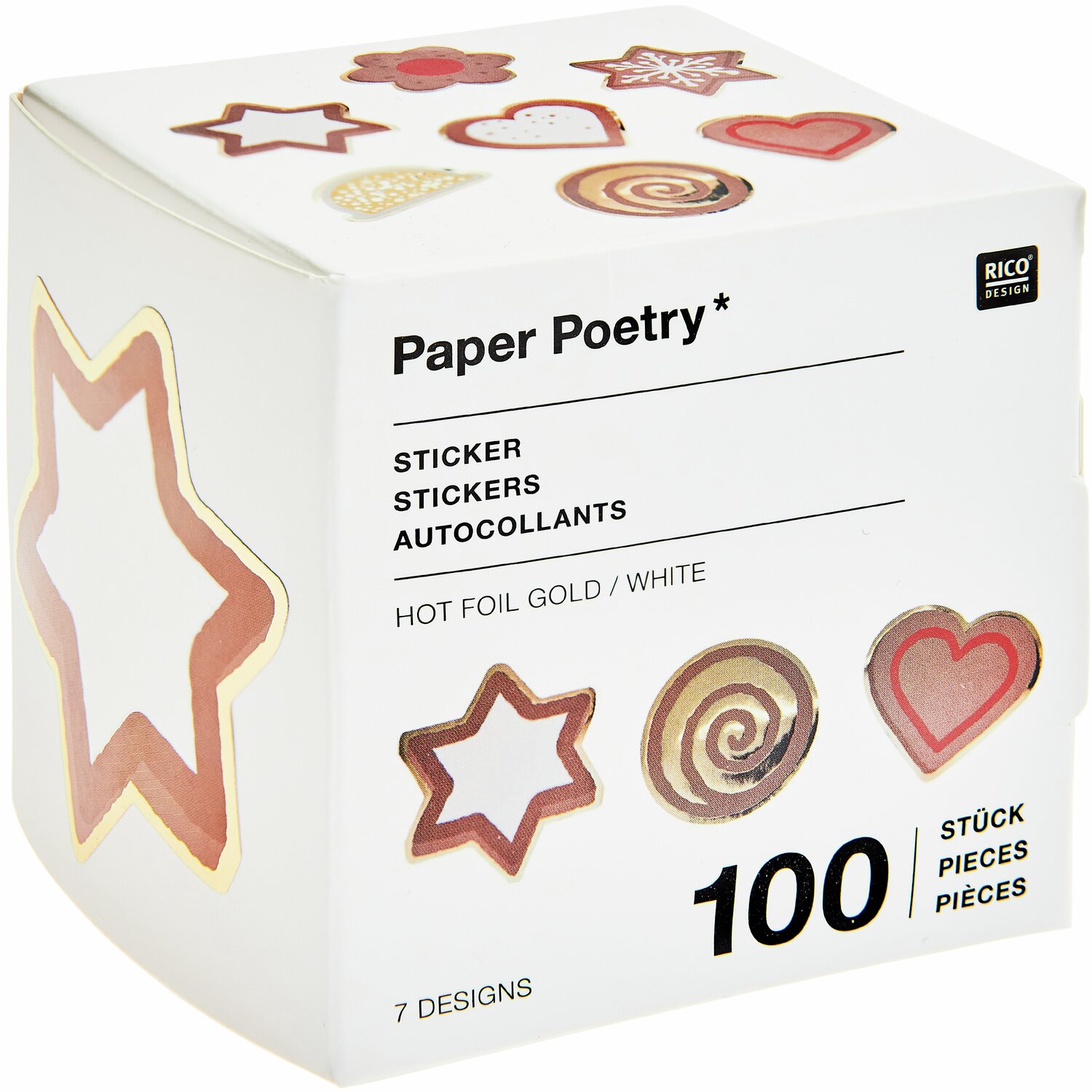 Paper Poetry Sticker Weihnachtsmarkt Cookies auf der Rolle 100-teilig von Rico Design