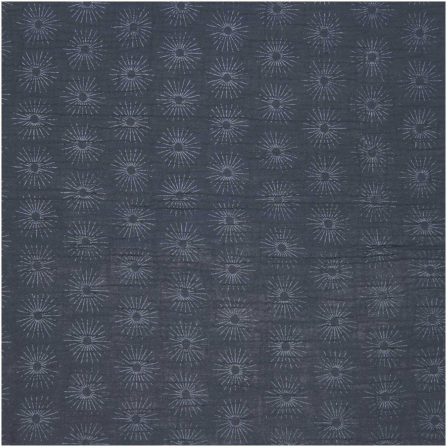 Meterware Krinkelmusselin Rosette blau Hot Foil Meterware Krinkelmusselin Rosette blau Hot Foil