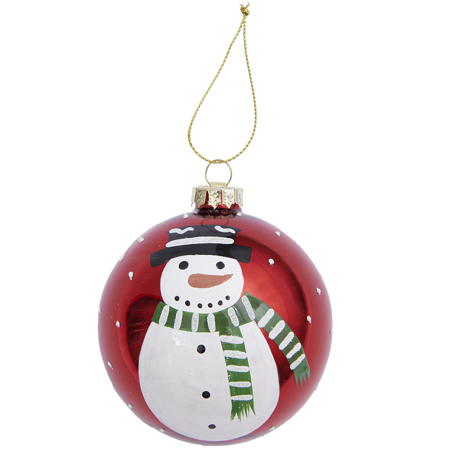 Glaskugel Schneemann handbemalt rot 8cm von Rico Design