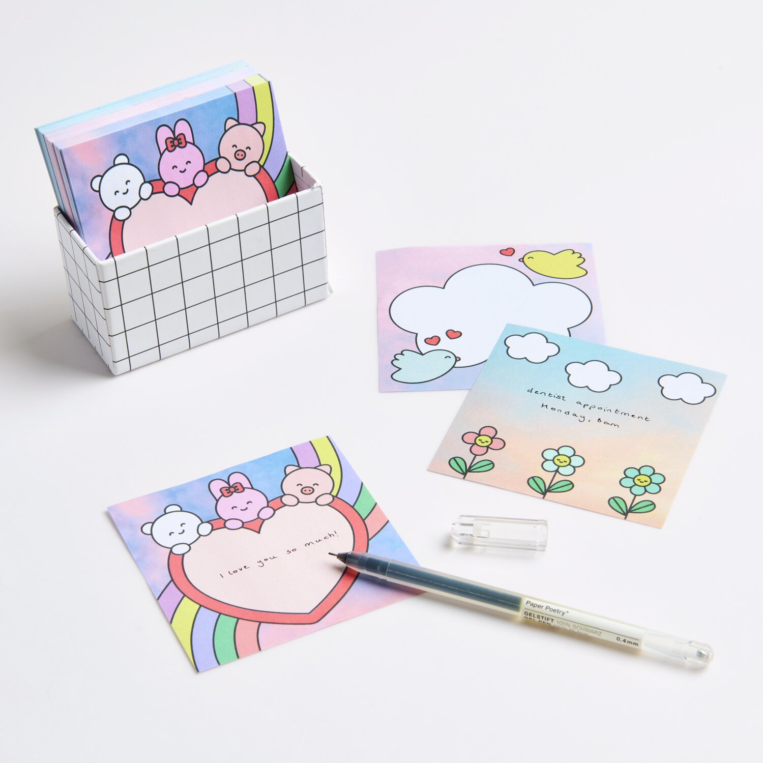 Paper Poetry Notizzettel-Box Chingu 9x9cm 150 Blatt von Rico Design