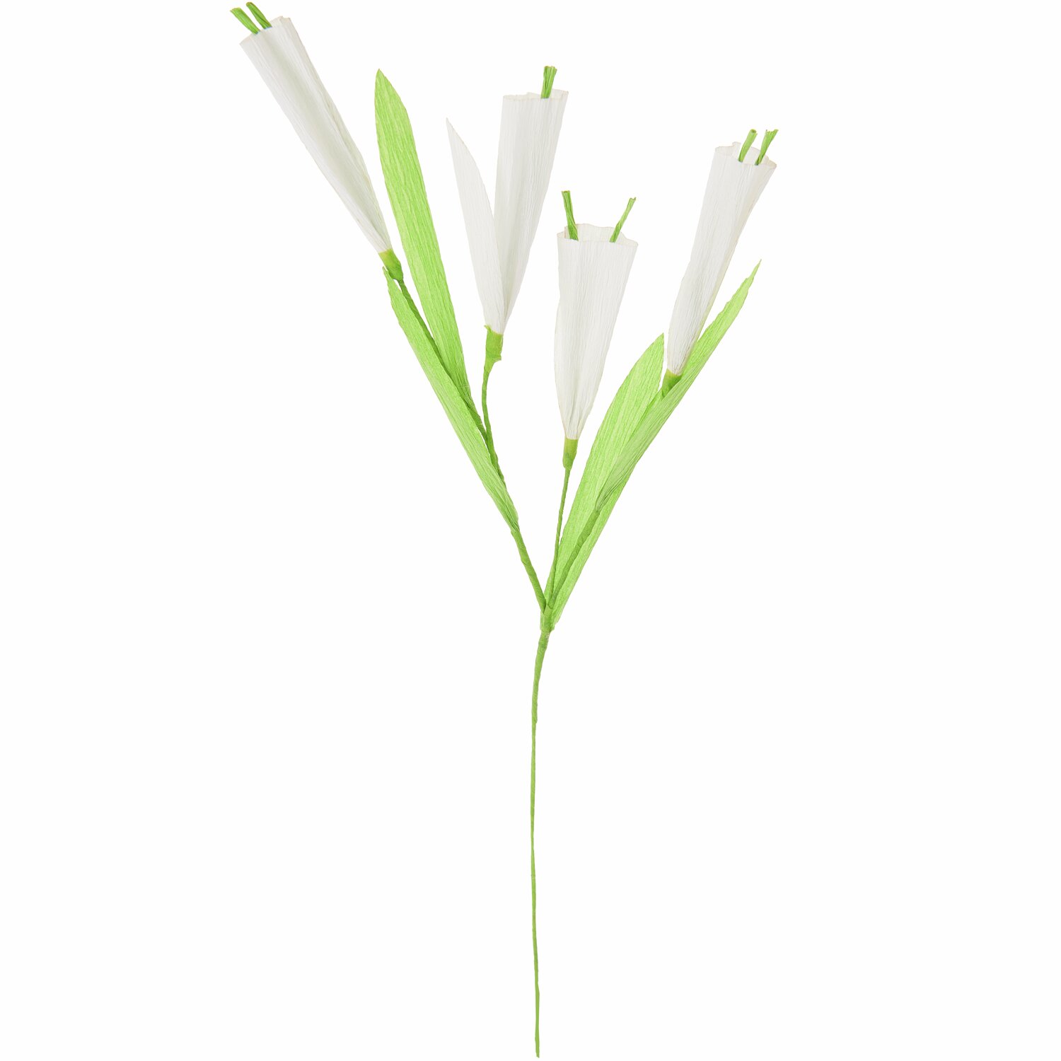 Papierblume mit 4 Blüten Weiß
