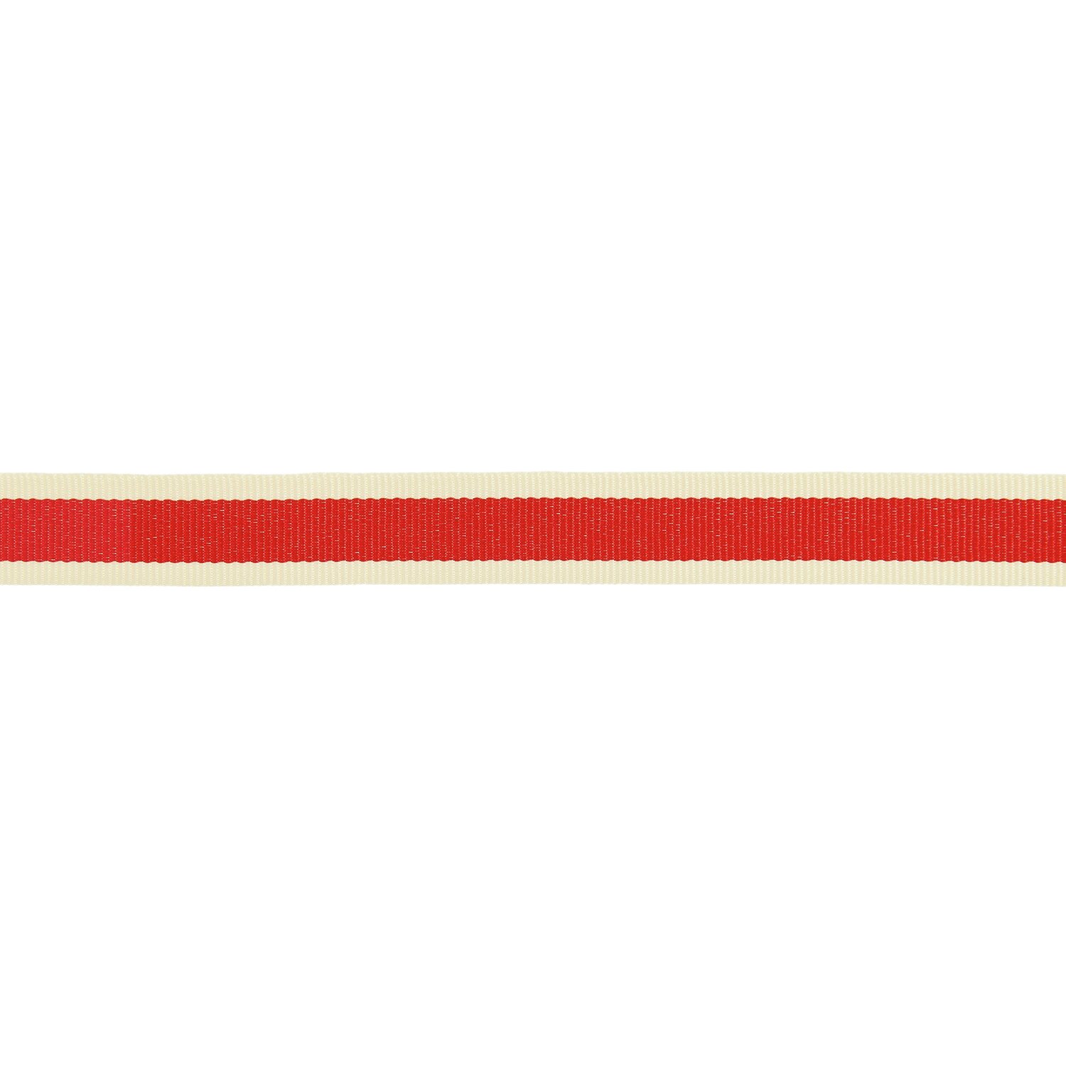 Paper Poetry Webband Duo Streifen in Rot und Creme von Rico Design, 15mm breit, 3m lang.