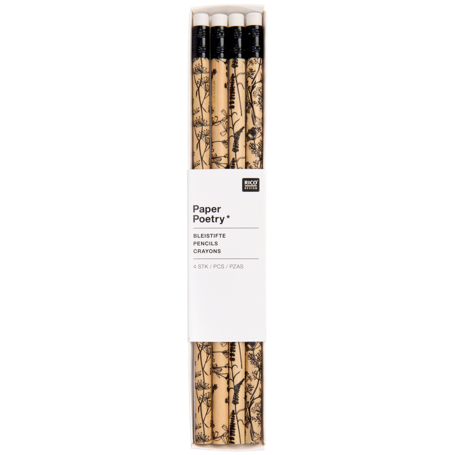 Paper Poetry Bleistift In the Meadow Gräser Schwarz 4 Stück von Rico Design