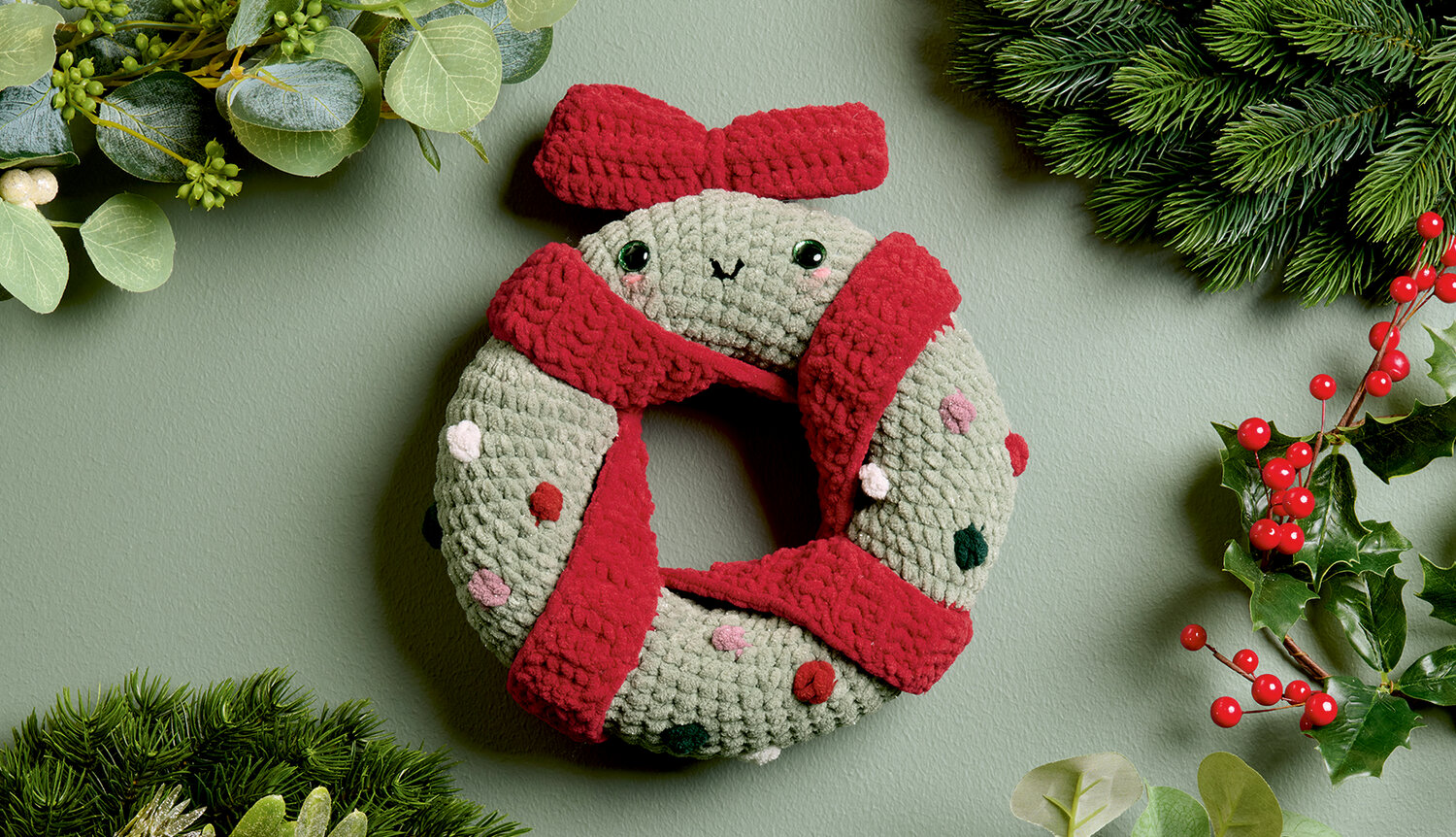 Häkelanleitung Weihnachtskranz aus Chenillove