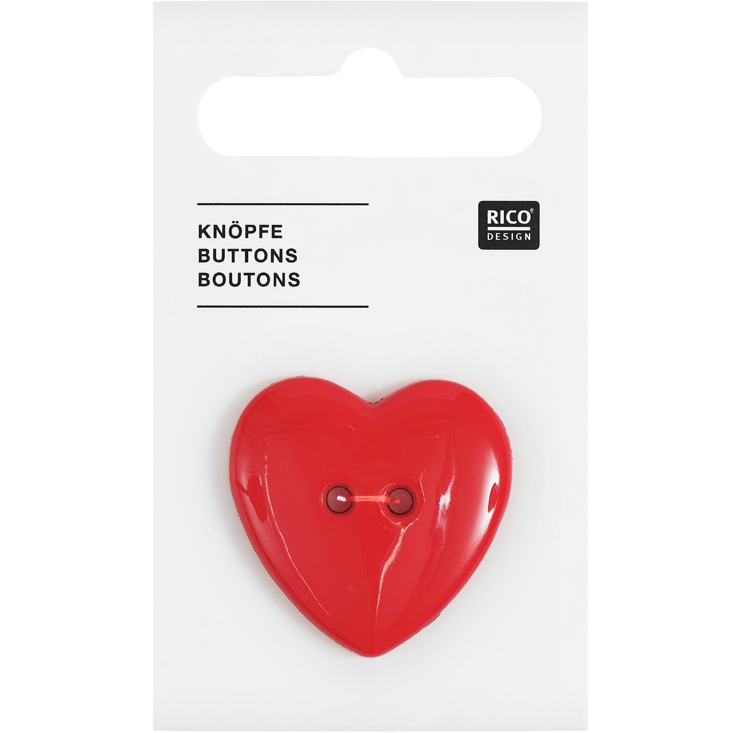 Knopf Herz Rot 2,9x2,9cm Knopf Herz Rot 2,9x2,9cm