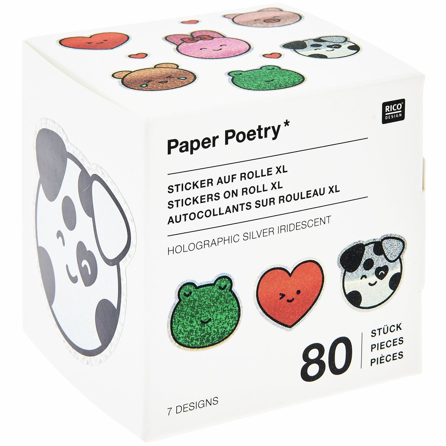Paper Poetry Sticker auf der Rolle Chingu Tiere 5x5cm 80 Stück von Rico Design