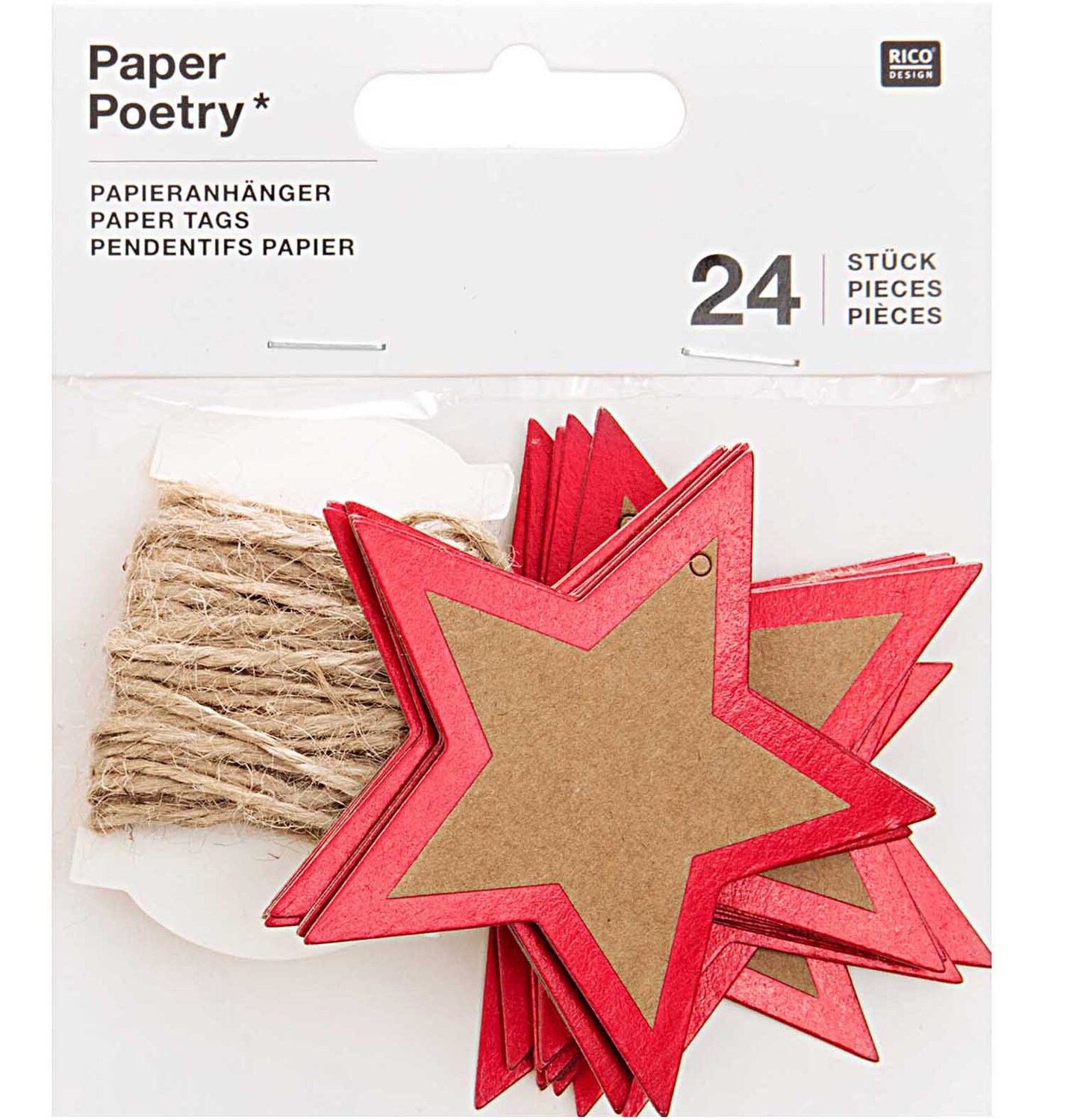 Paper Poetry Papieranhänger Stern mit Hot Foil 6,5x6,5cm 24 Stück Paper Poetry Papieranhänger Stern mit Hot Foil 6,5x6,5cm 24 Stück