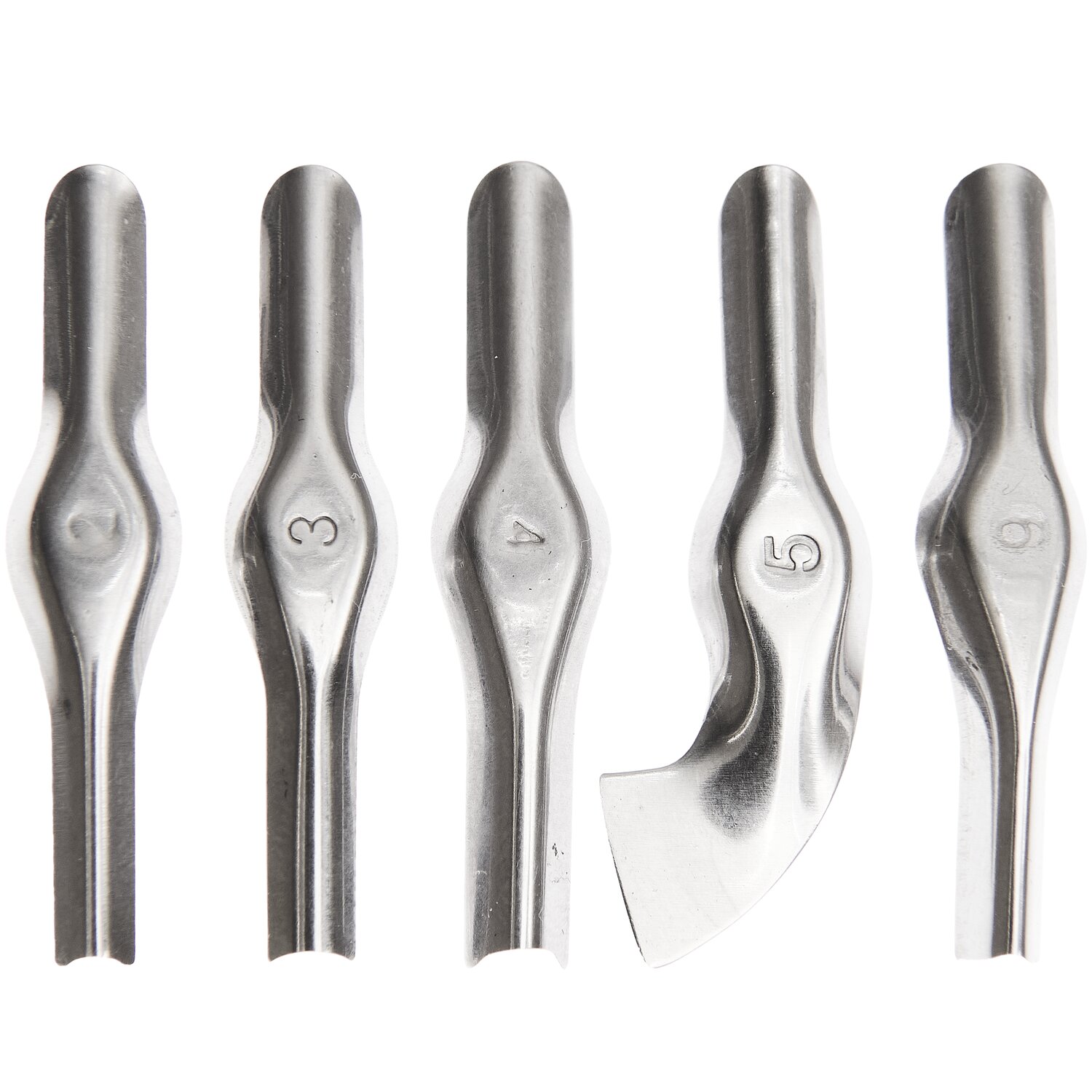 Ersatzmesser für Linolschnittwerkzeug, 5-teilig, aus Metall, ideal für präzises Schnitzen.