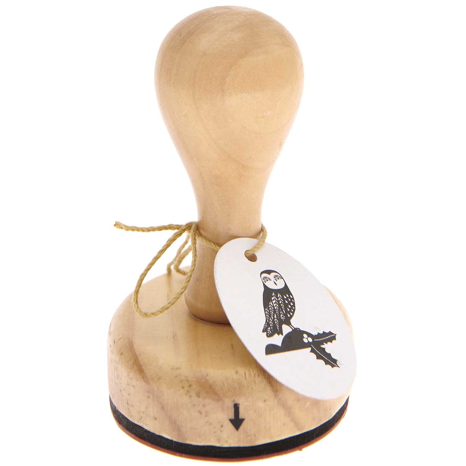 Stempel Eule 5x7cm oval