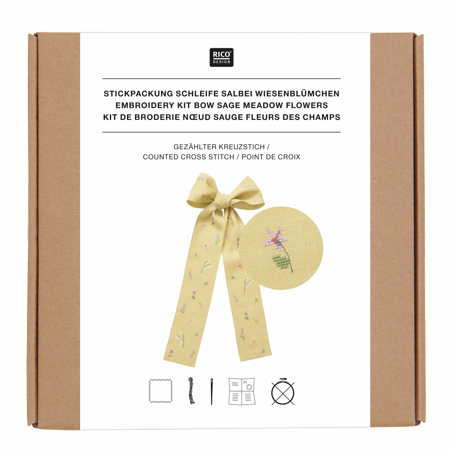 Stickpackung Weihnachtskranz vorgezeichnet Ø10cm von Rico Design