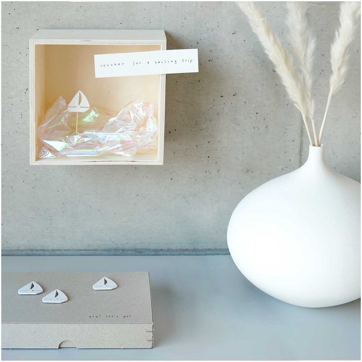 Holzsticker Segelboot weiß 3x3cm 36 Stück Holzsticker Segelboot weiß 3x3cm 36 Stück