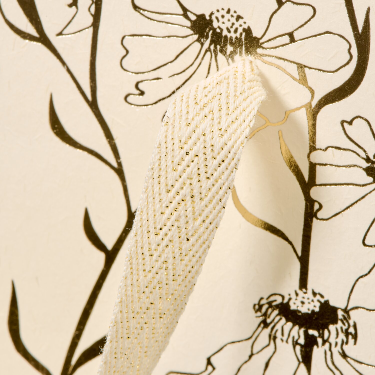 Geschenktüte Natur Blumen Gold L 26x32x12cm von Rico Design