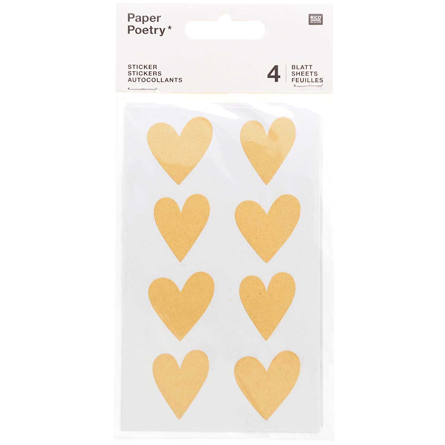 Paper Poetry Sticker Herzen 4 Blatt Paper Poetry Sticker Herzen 4 Blatt