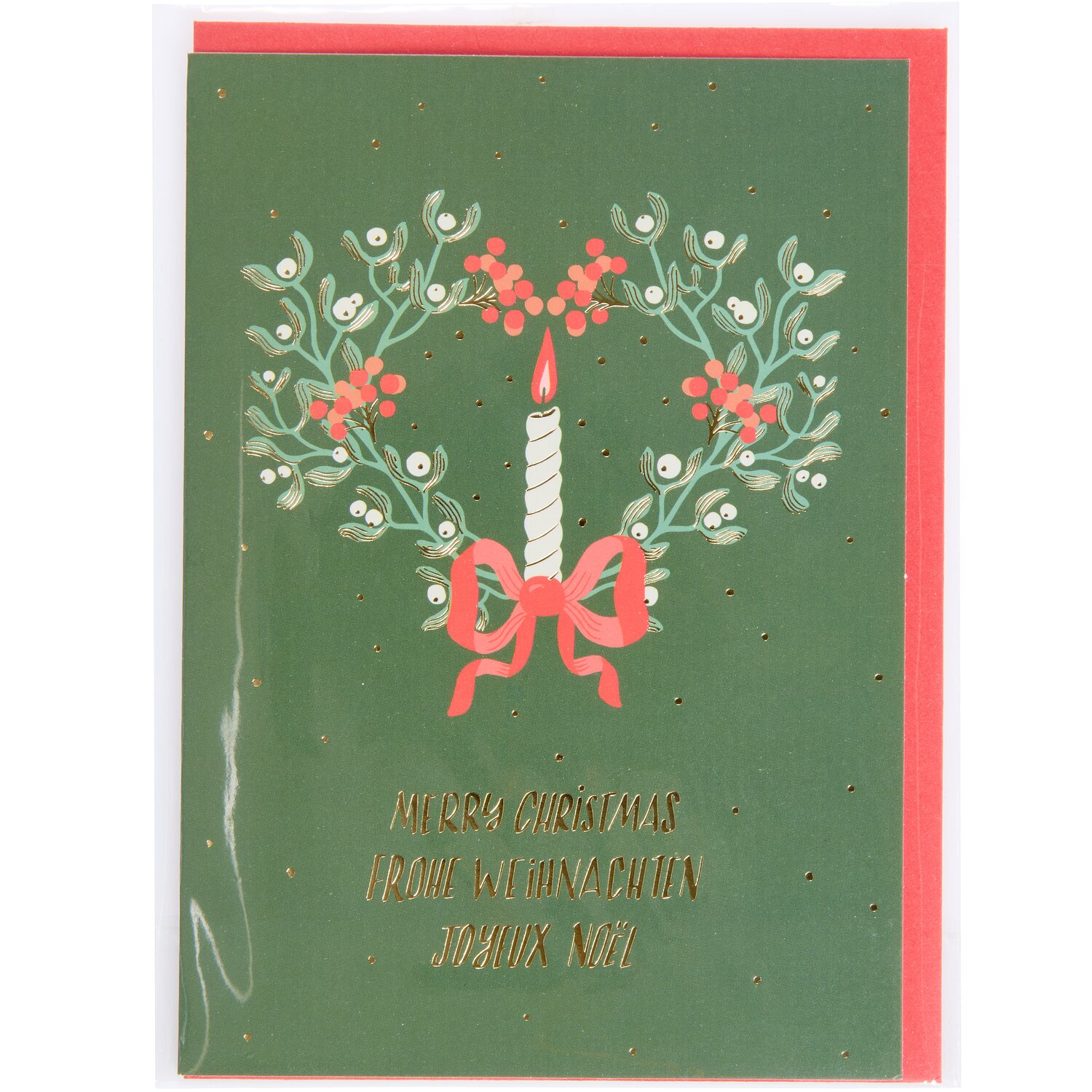 Grußkarte Advent Kranz Dunkelgrün B6 von Rico Design