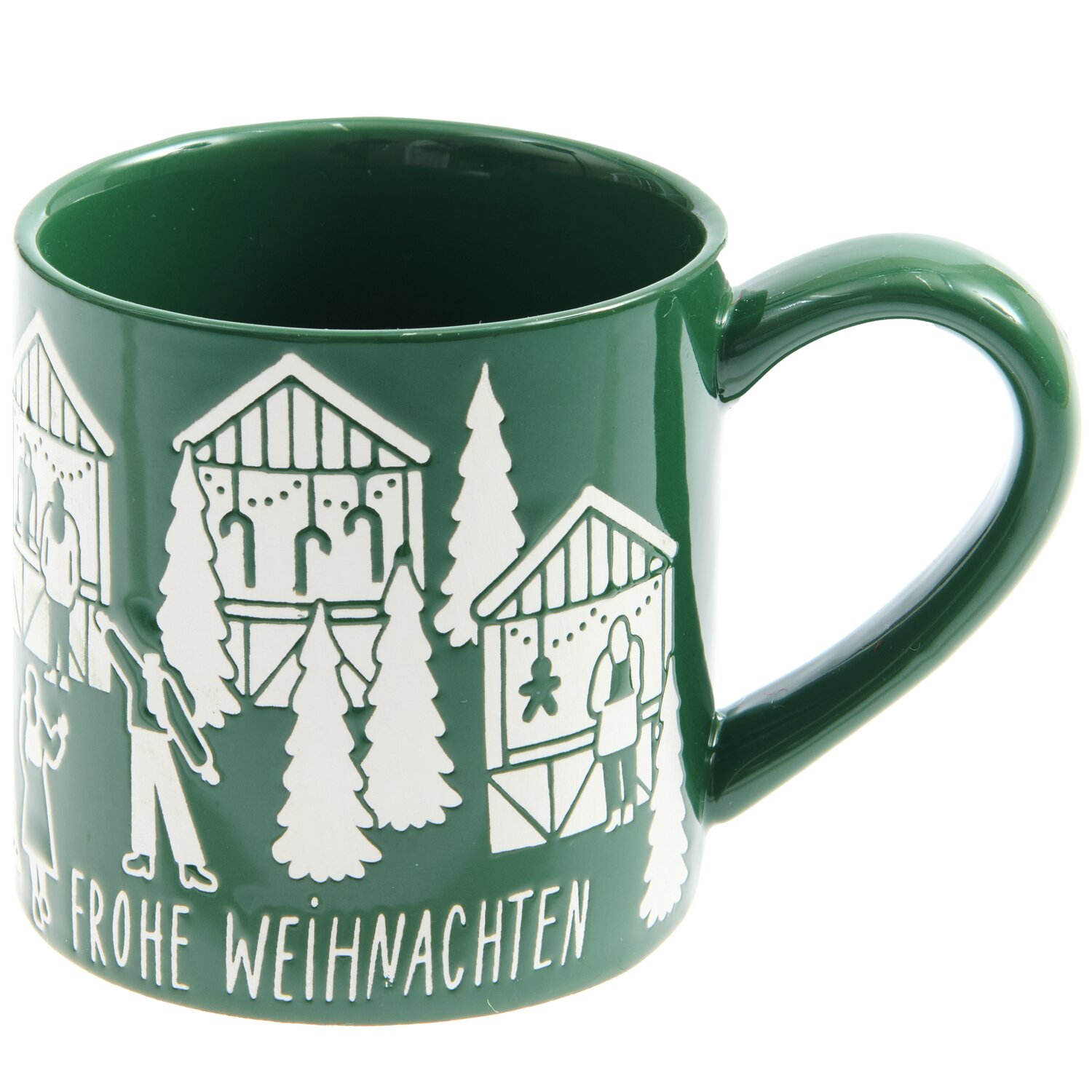 Porzellan Tasse Weihnachtsmarkt  Ø7,5x7,5cm Farbe Grün von Rico Design