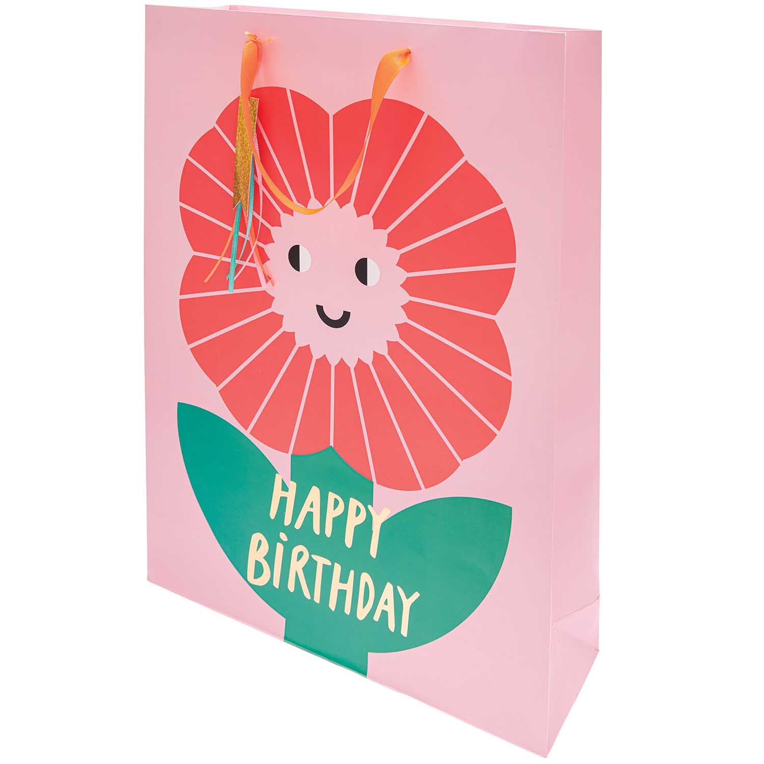 Paper Poetry Geschenktüte XL Blumen Happy Birthday 33x45x10cm Paper Poetry Geschenktüte XL Blumen Happy Birthday 33x45x10cm