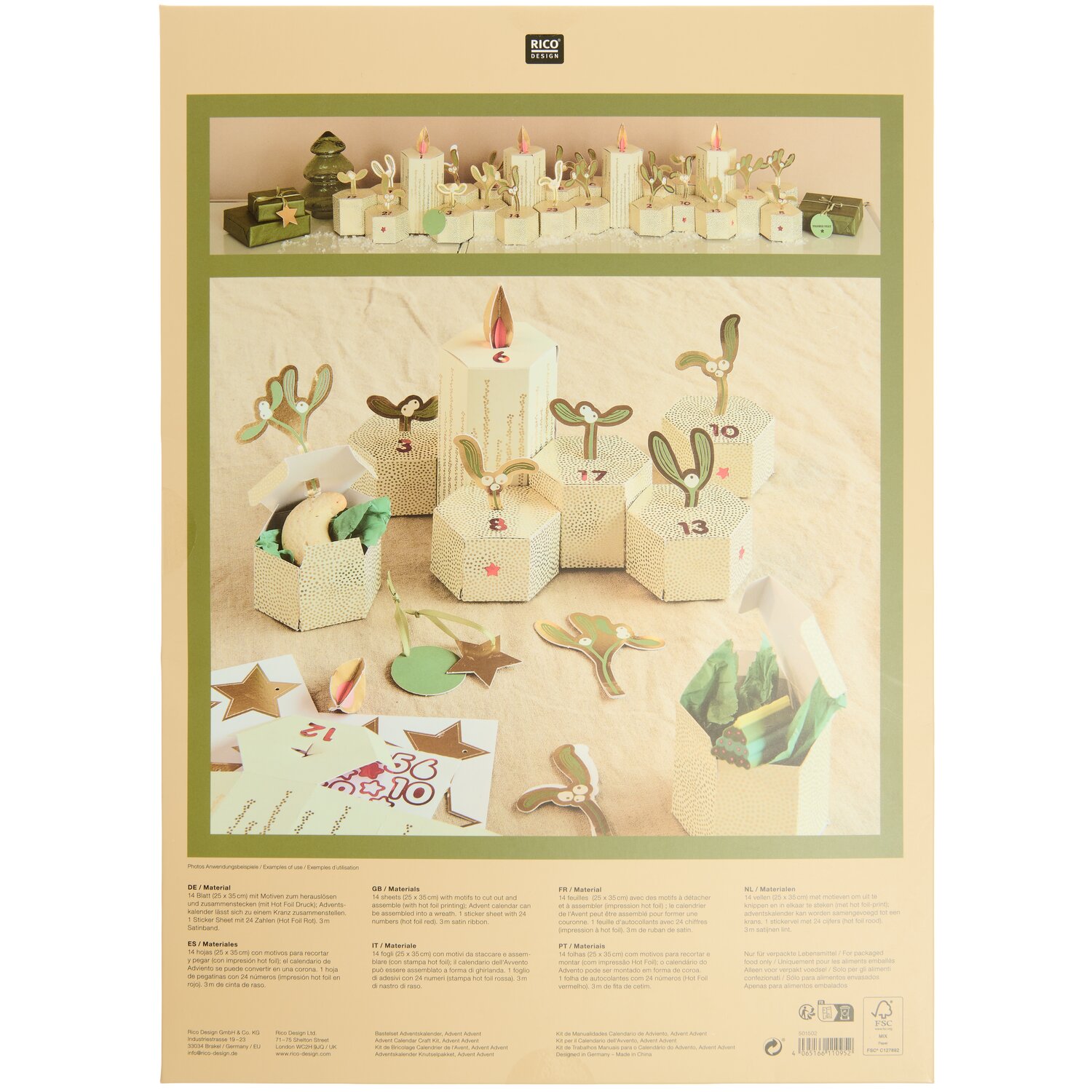 Adventskalender Bastelset Mistelzweige von Rico Design