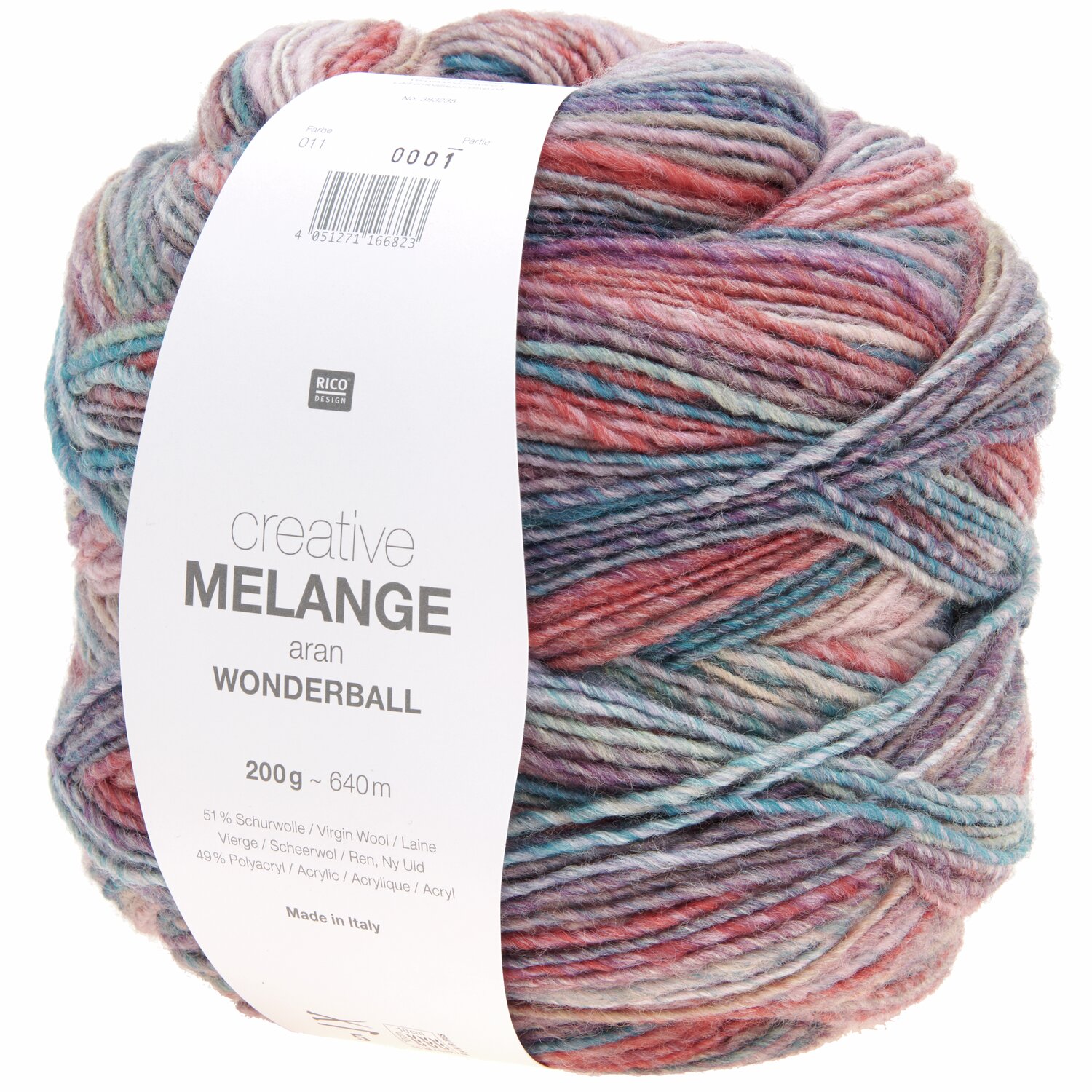 Creative Melange aran Wonderball 200g 640m Farbe Mauve-Efeu von Rico Design Creative Melange aran Wonderball, 200g 640m, in Mauve-Efeu von Rico Design. Ideal für Strickprojekte.