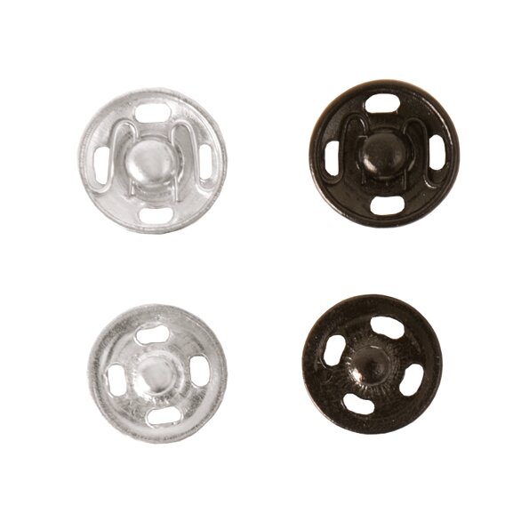 Druckknopf Mix silber-schwarz 10mm 24 Stück von Rico Design