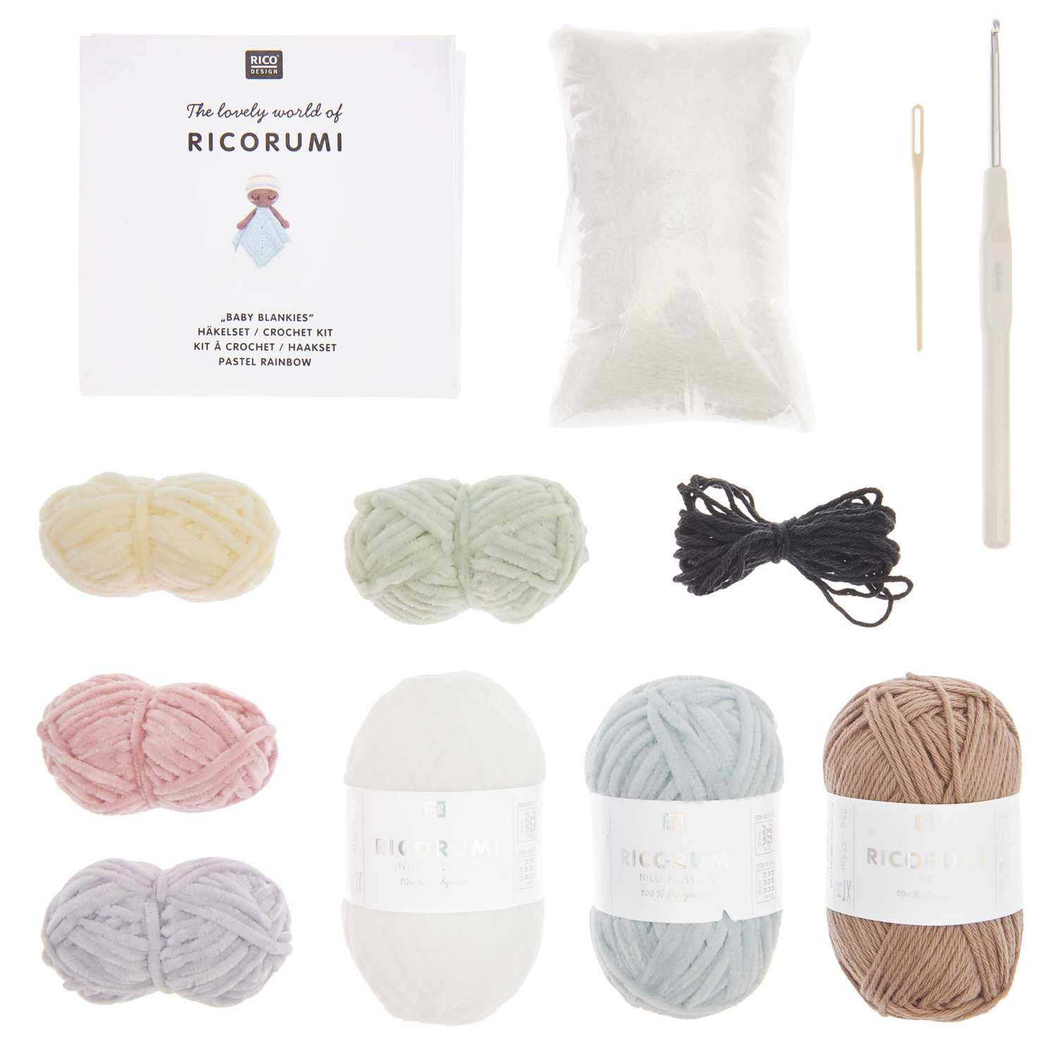 Häkelset Ricorumi Baby Blankies Pastel Rainbow Häkelset Ricorumi Baby Blankies Pastel Rainbow