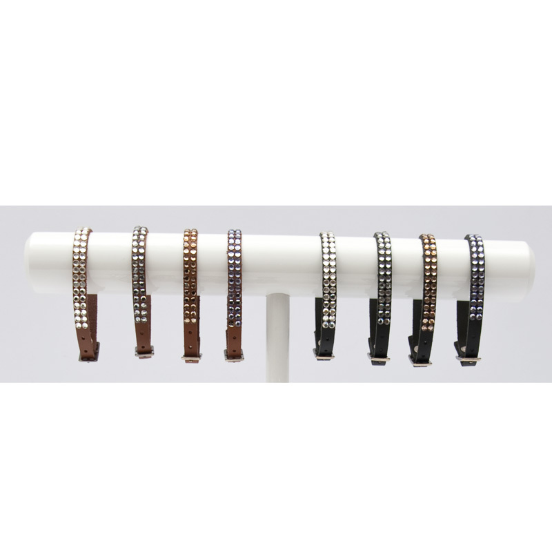 Strassarmband braun-grau 2reihig von Rico Design