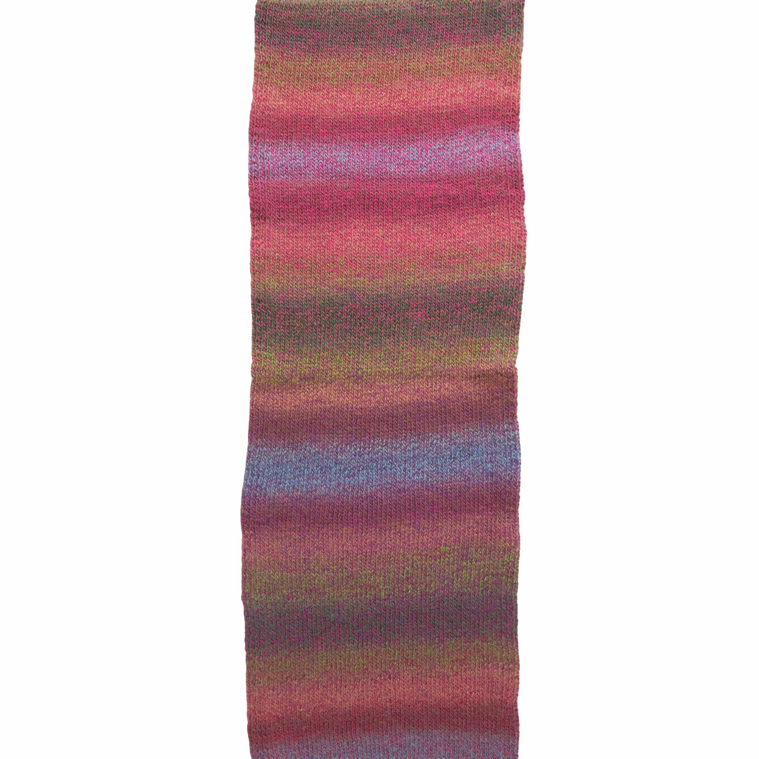 Creative Melange Alpaca Wonderball dk, gestrickter Schal in warmen Farbverläufen von Rot bis Blau, 100g 300m. Ideal für modische Strickprojekte.