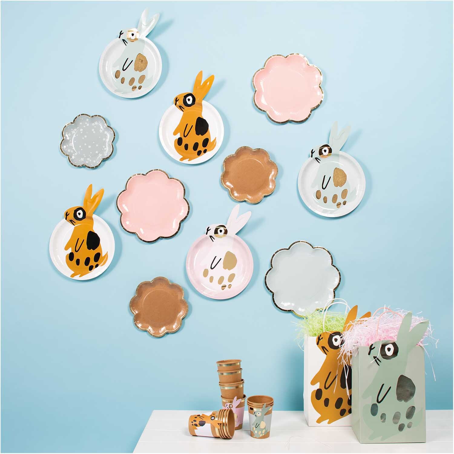 Pappteller Hase weiß 23x33cm 12 Stück Pappteller Hase weiß 23x33cm 12 Stück