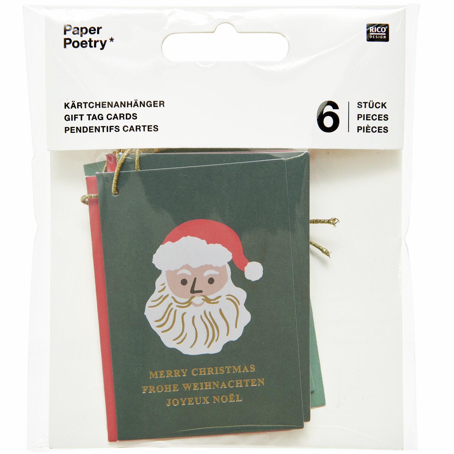 Paper Poetry Kärtchenanhänger Weihnachtsmarkt 6-teilig von Rico Design