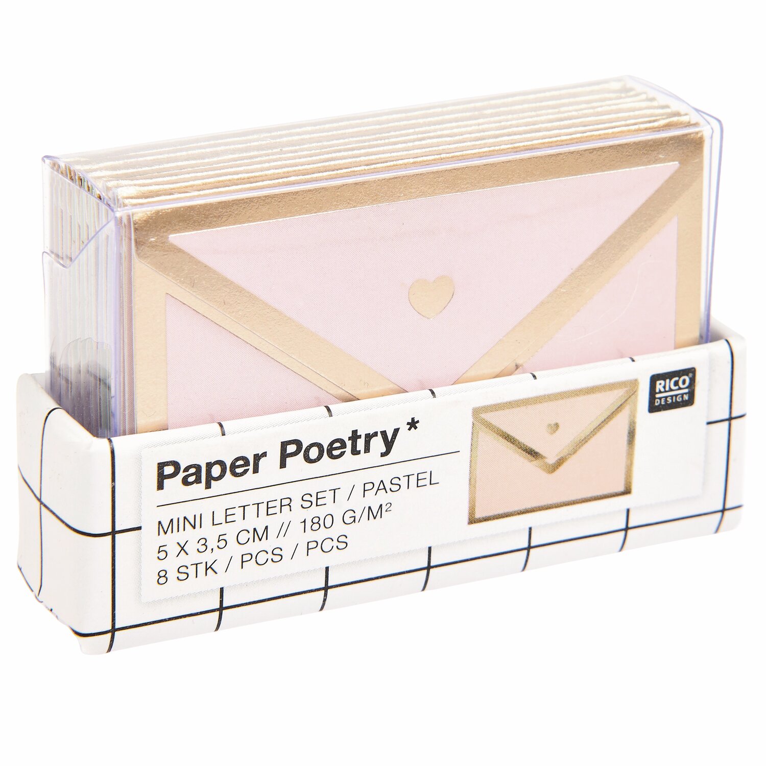 Paper Poetry Mini Love Letter Set Pastell 5x3,5cm von Rico Design