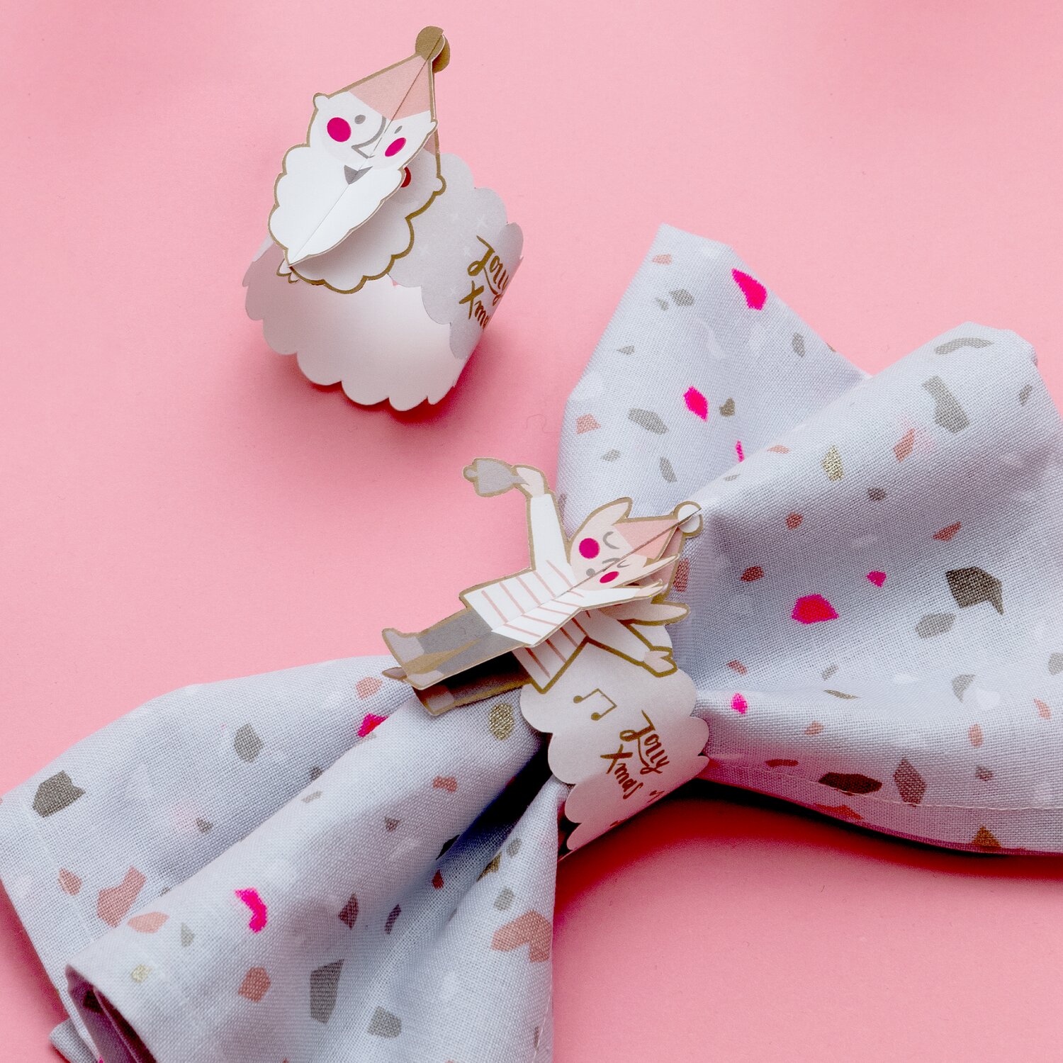 Paper Poetry Serviettenringe Jolly Christmas pastell 6 Stück von Rico Design