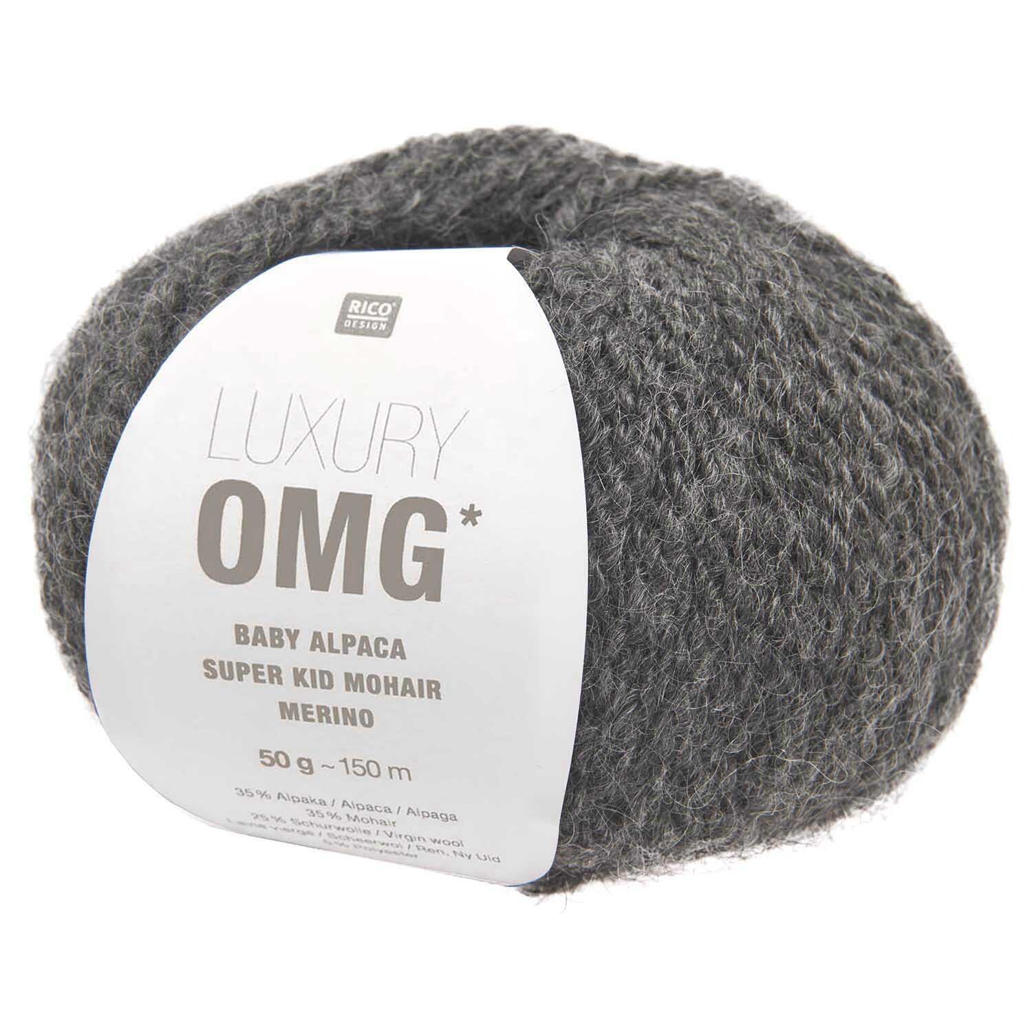 Luxury OMG: Weiches graues Garnknäuel von Rico Design, ideal für Strickprojekte, 50g 150m.