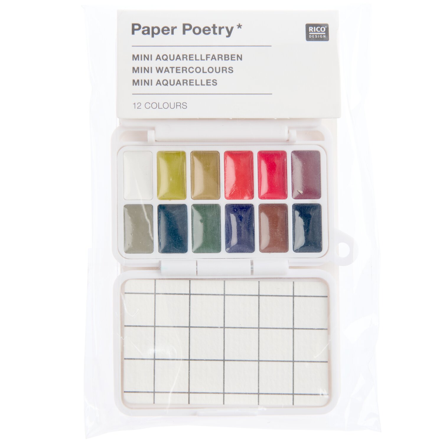 Mini Aquarellfarbkasten Klassik 12 Farben von Rico Design