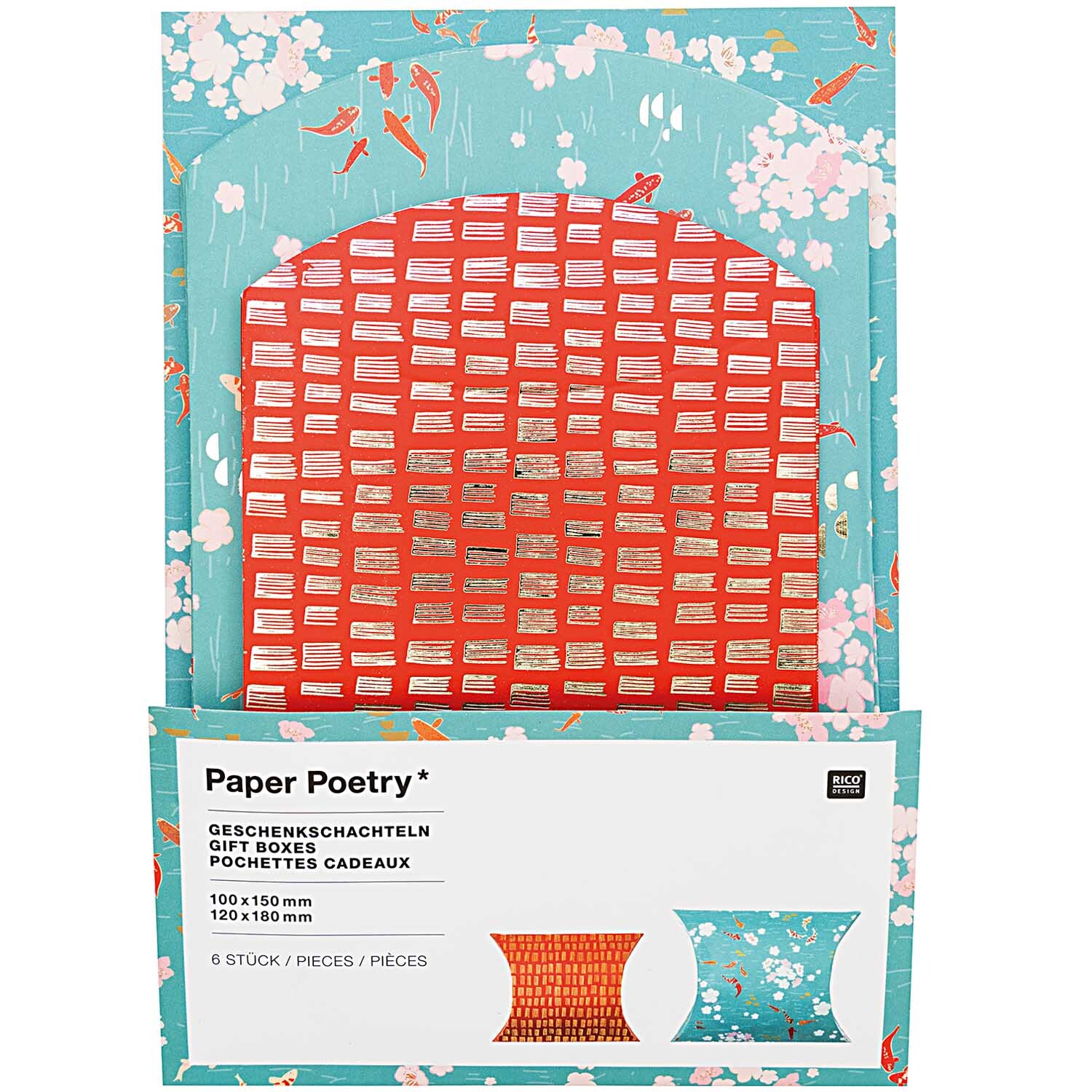 Paper Poetry Geschenkschachteln Jardin Japonais Kois 6 Stück von Rico Design