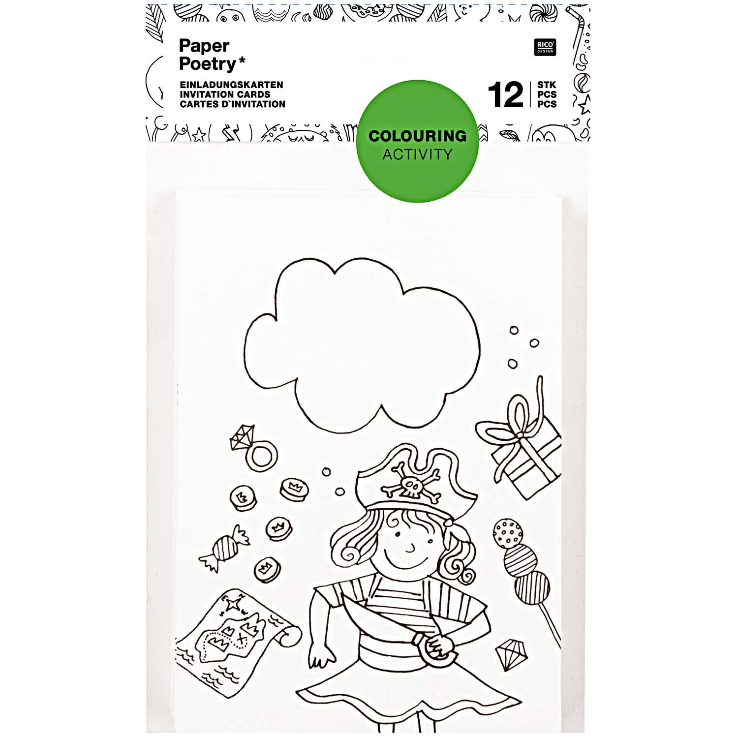 Paper Poetry Einladungskarten zum Ausmalen A6 Paper Poetry Einladungskarten zum Ausmalen A6