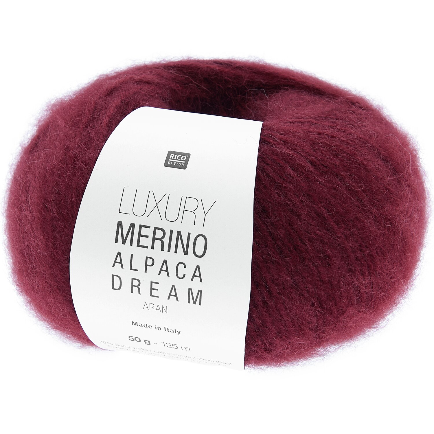 Luxury Merino Alpaca Dream aran 50g 125m Farbe Bordeaux von Rico Design Luxury Merino Alpaca Dream aran 50g 125m Farbe Bordeaux von Rico Design